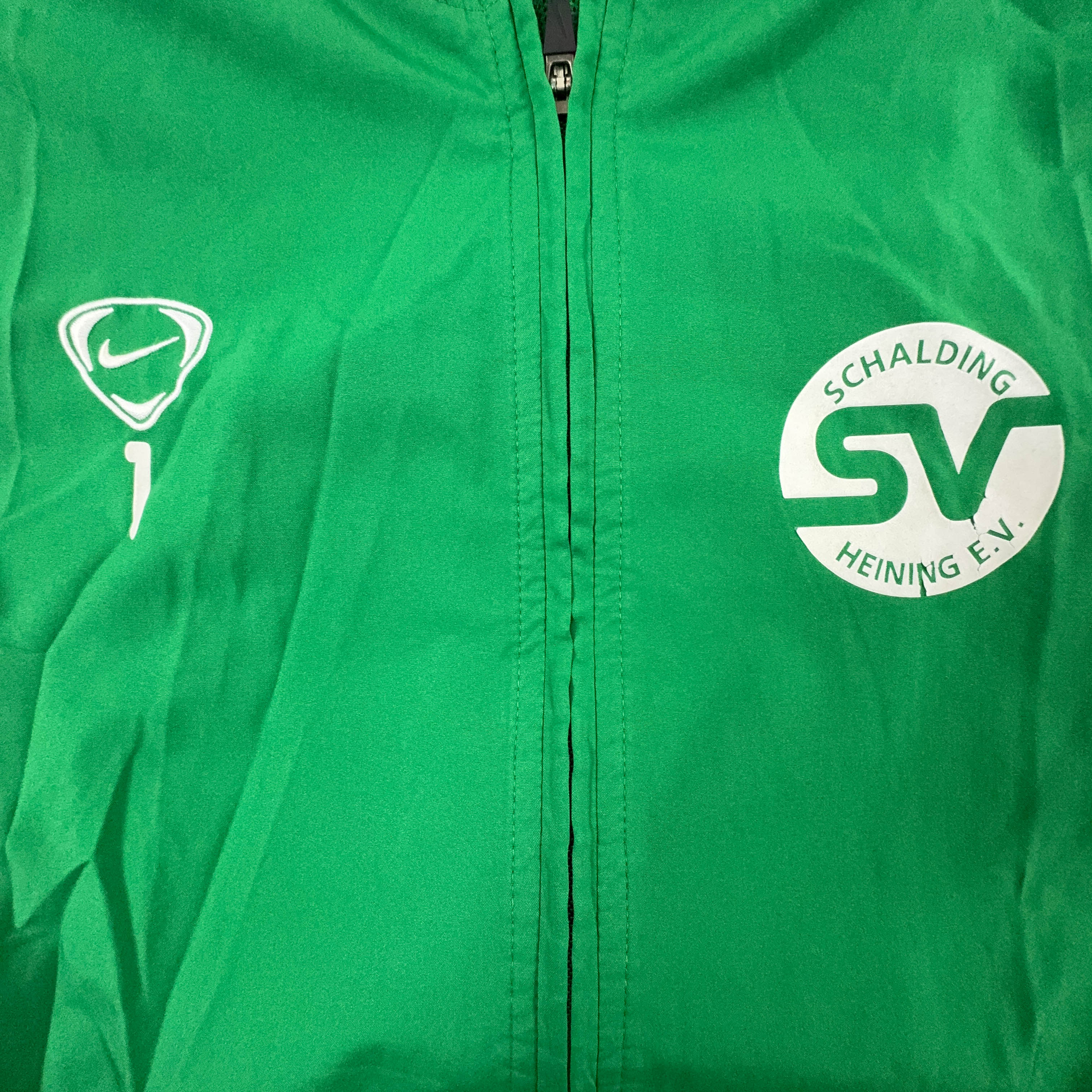Giacca a vento Nike Vintage verde e nera con zip anni 2000 - Taglia L 183 uomo