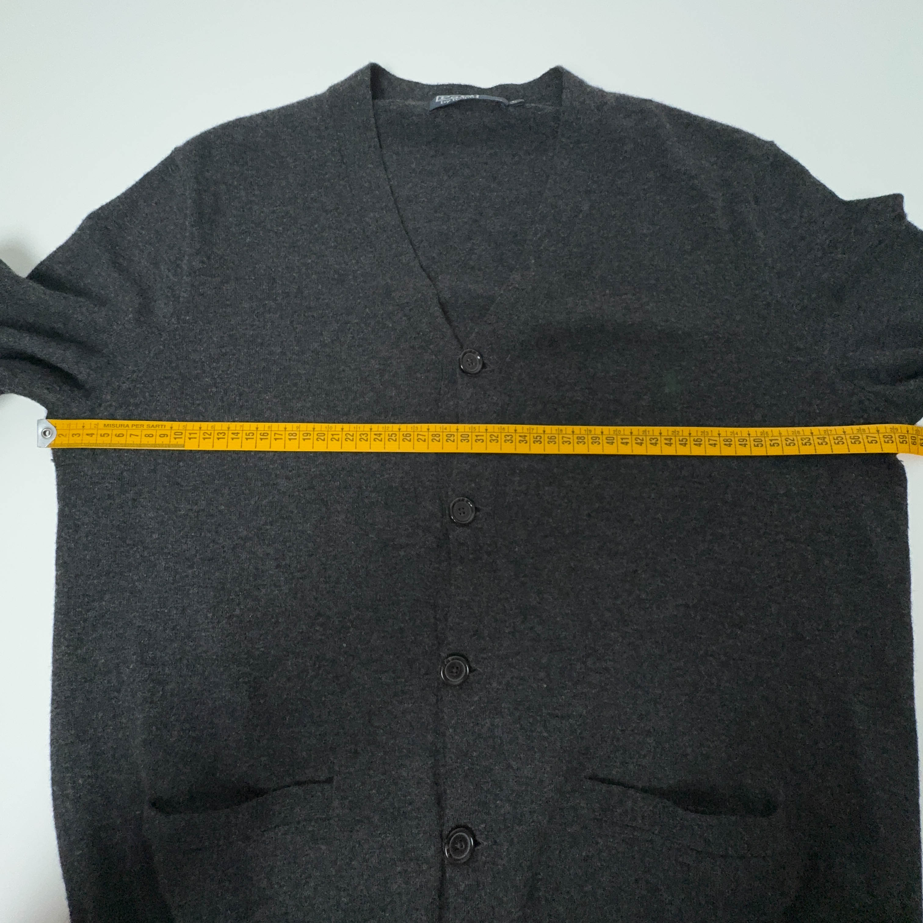 Cardigan Ralph Lauren grigio 100% lana merino con bottoni - Taglia L uomo