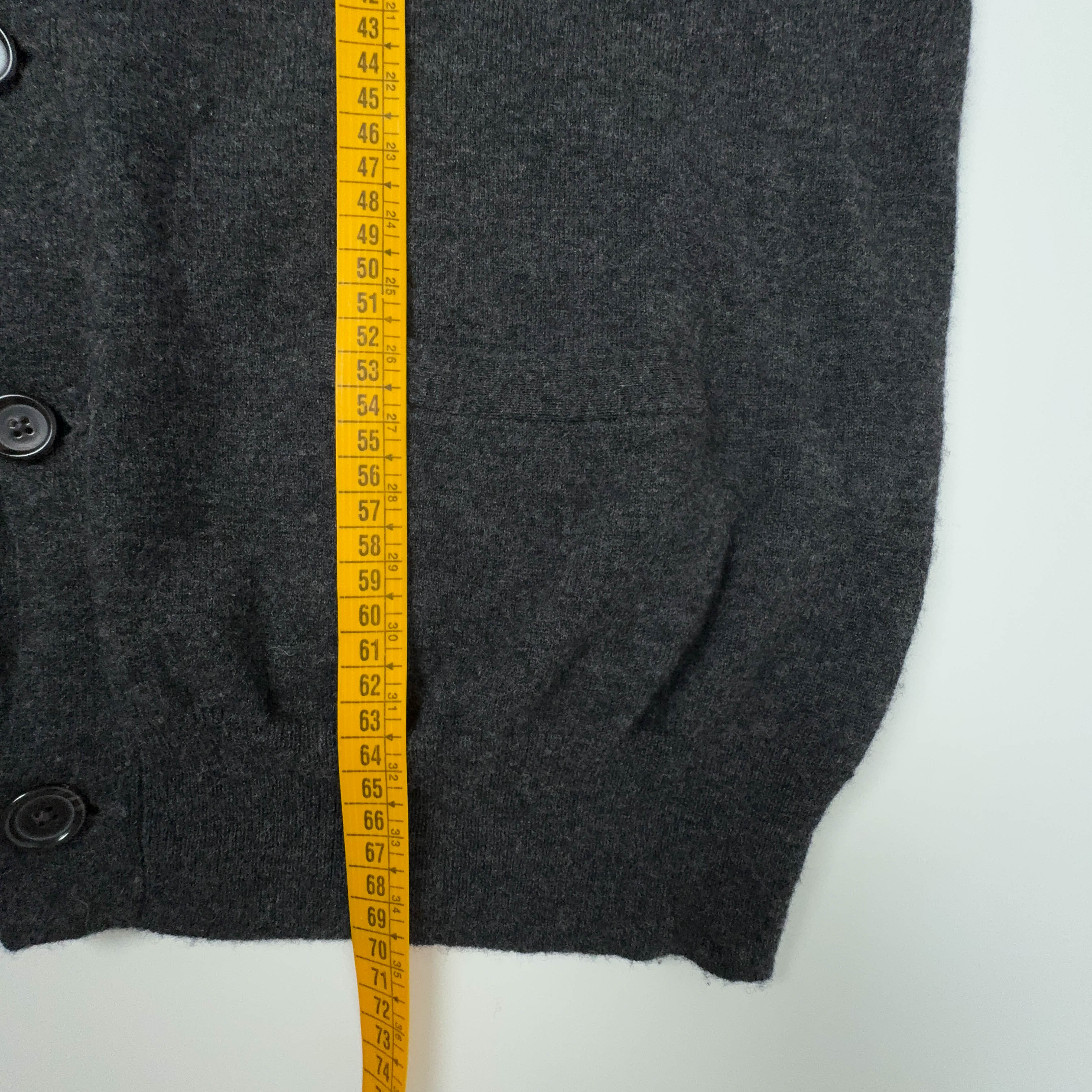 Cardigan Ralph Lauren grigio 100% lana merino con bottoni - Taglia L uomo