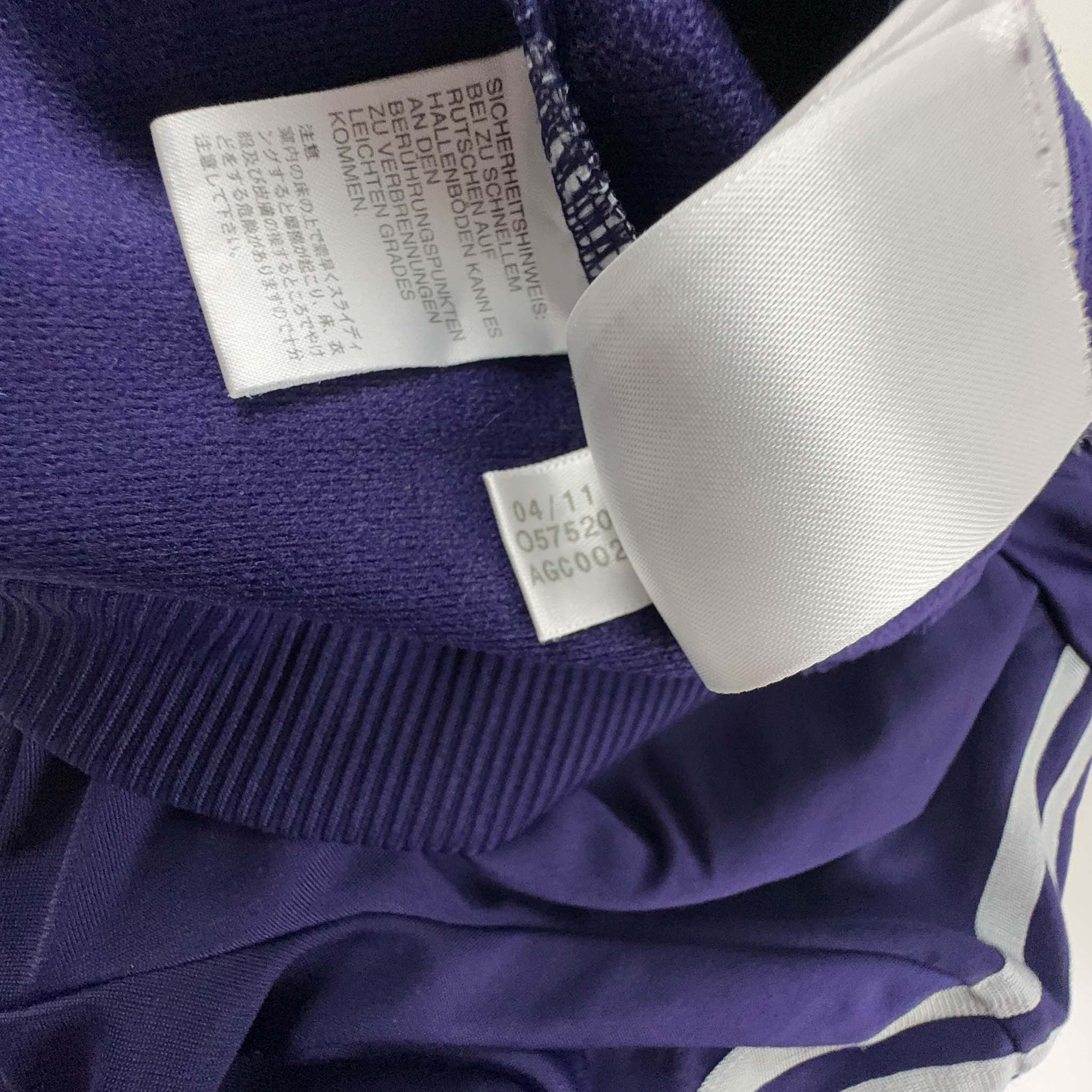 Felpa Adidas viola con zip e stampa sul retro - Taglia M donna