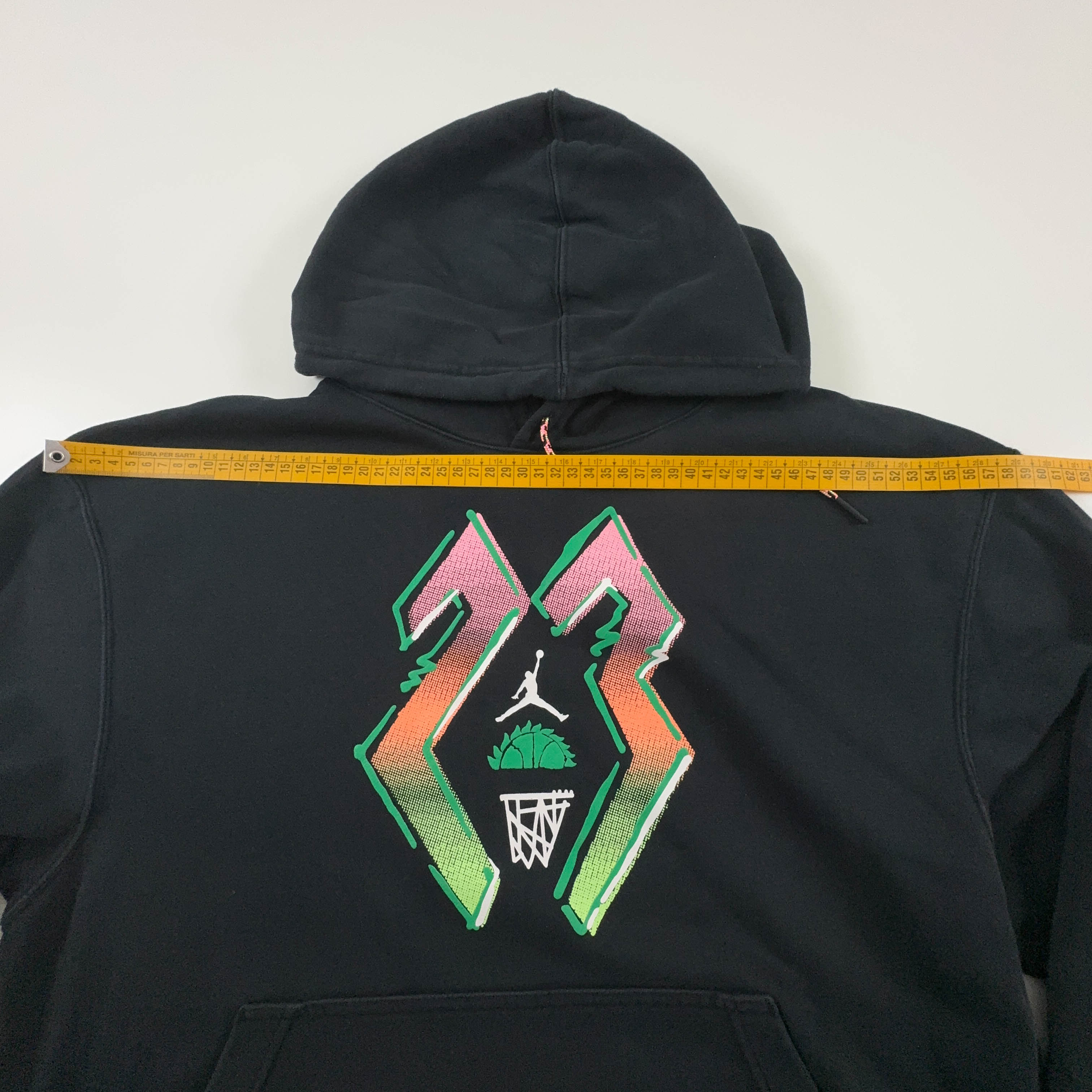 Felpa Jordan nera con cappuccio 80% cotone - Taglia L uomo