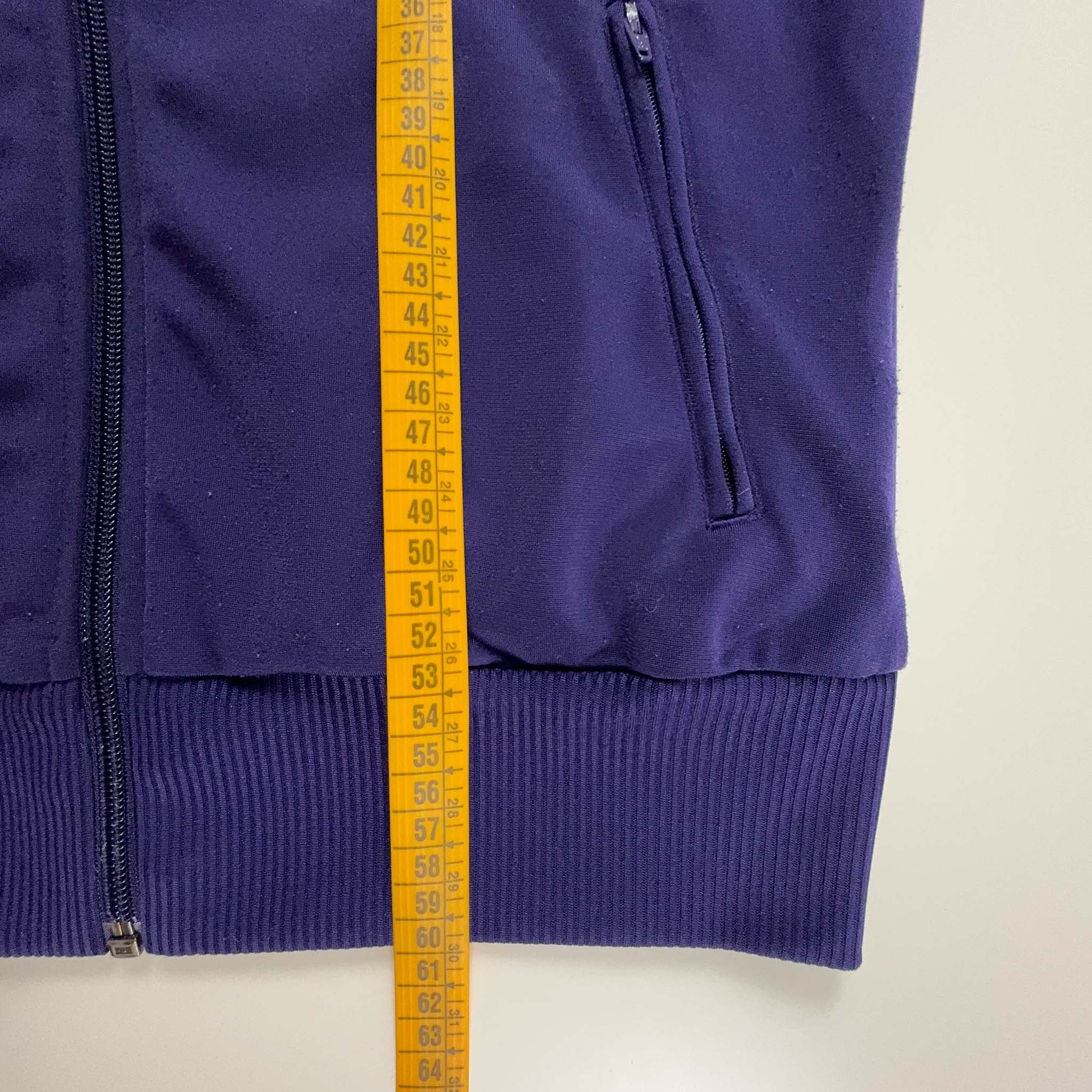 Felpa Adidas viola con zip e stampa sul retro - Taglia M donna