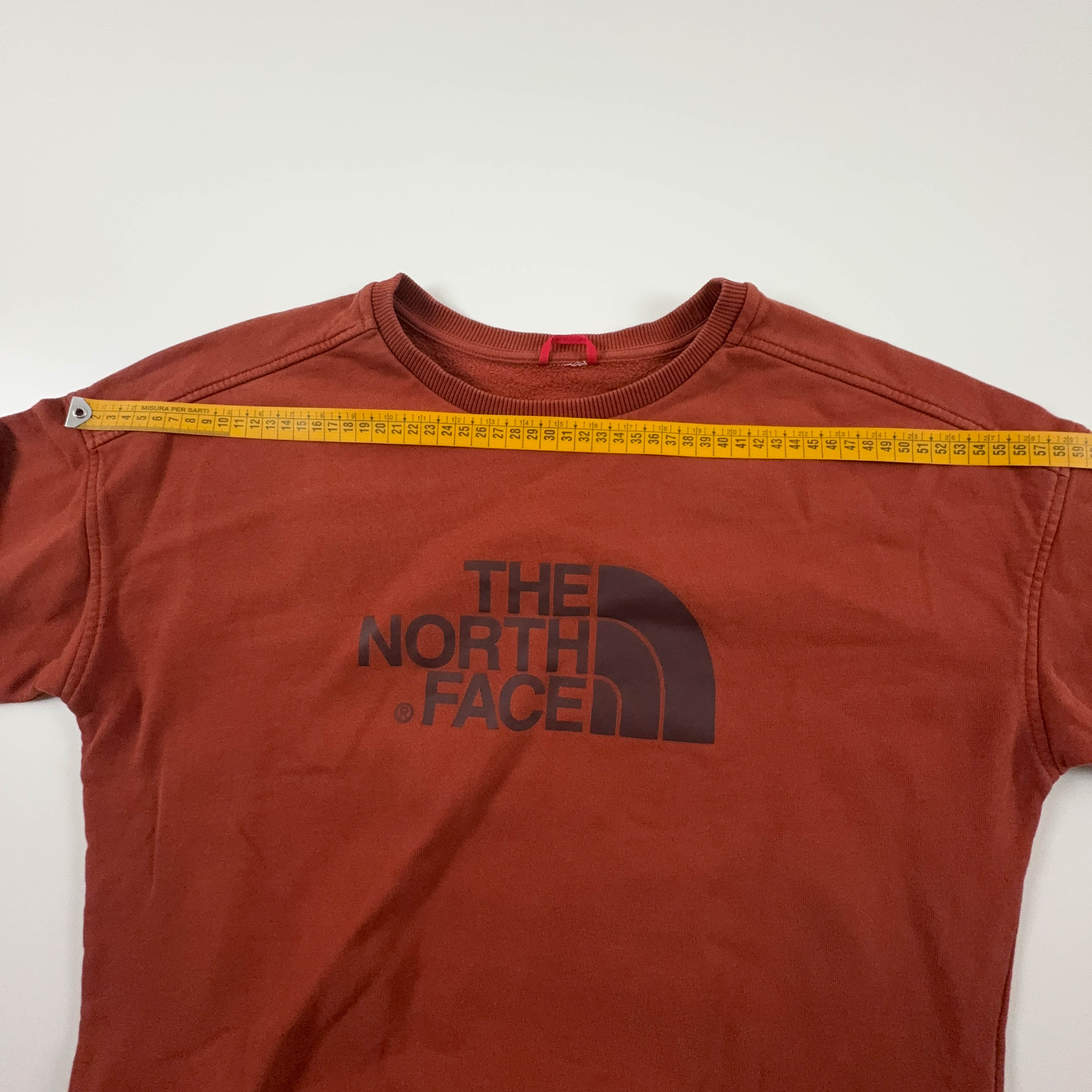 Felpa The North Face arancione a girocollo in cotone - Taglia S uomo