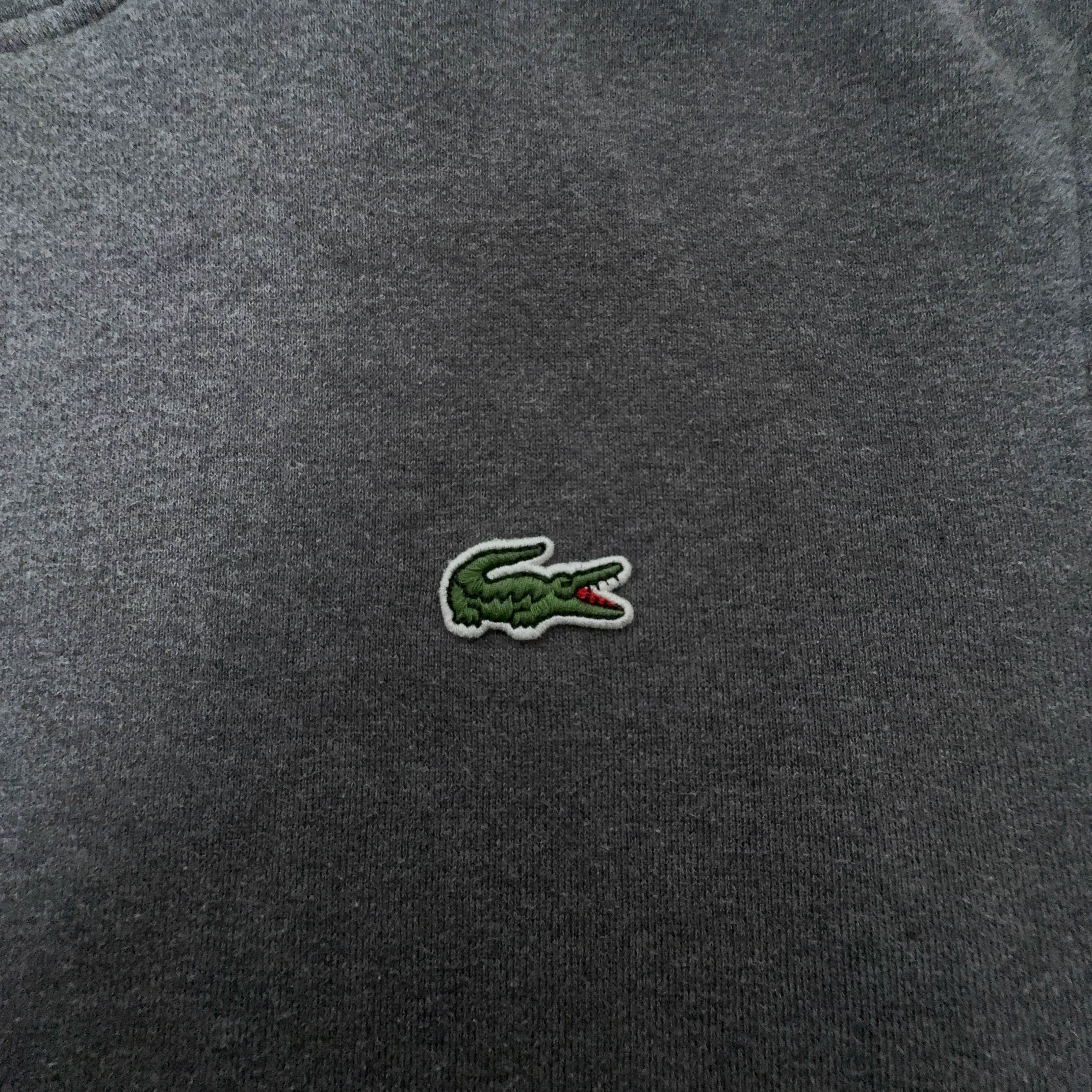 Felpa Lacoste grigia con cappuccio e tasche con zip - Taglia 5 L uomo