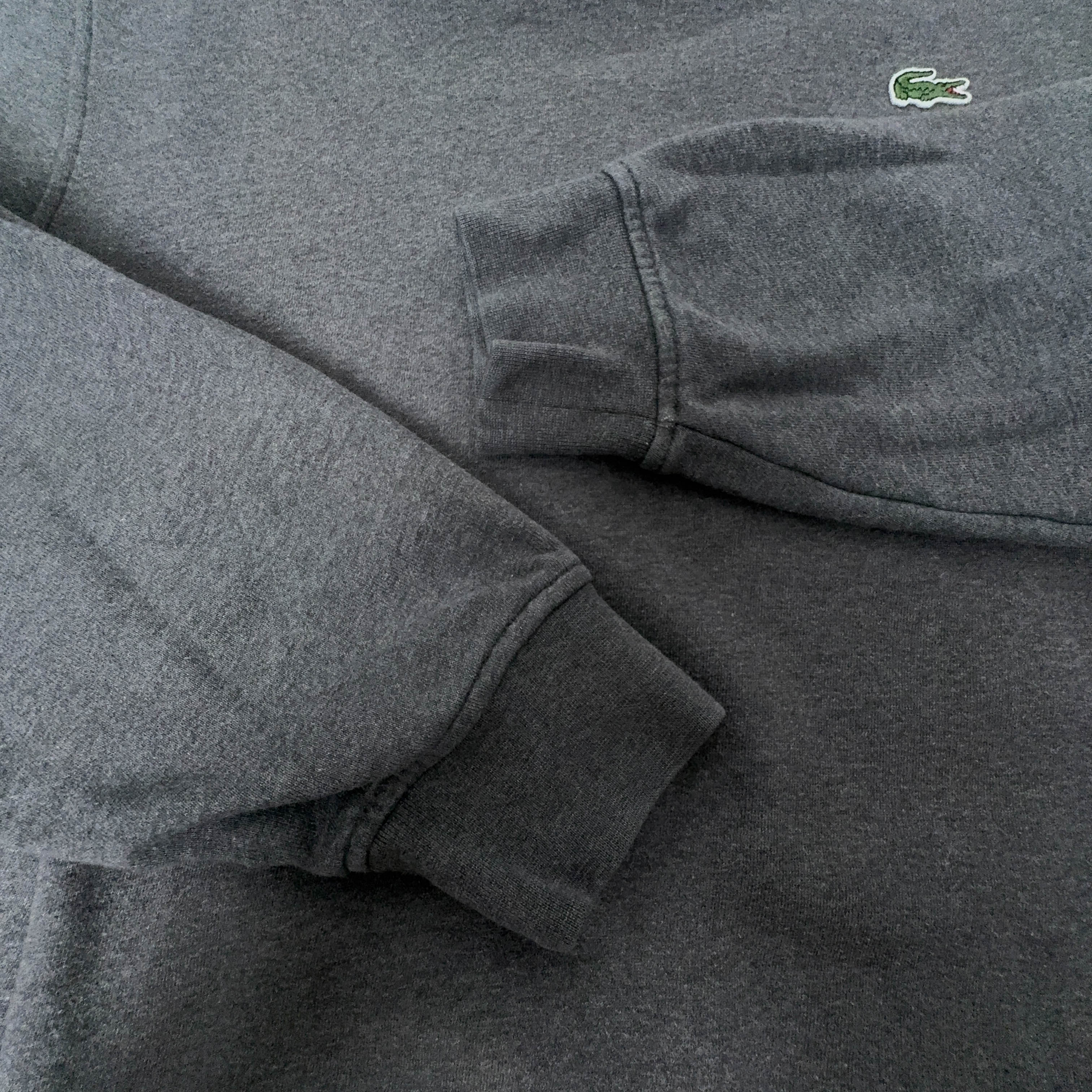 Felpa Lacoste grigia con cappuccio e tasche con zip - Taglia 5 L uomo