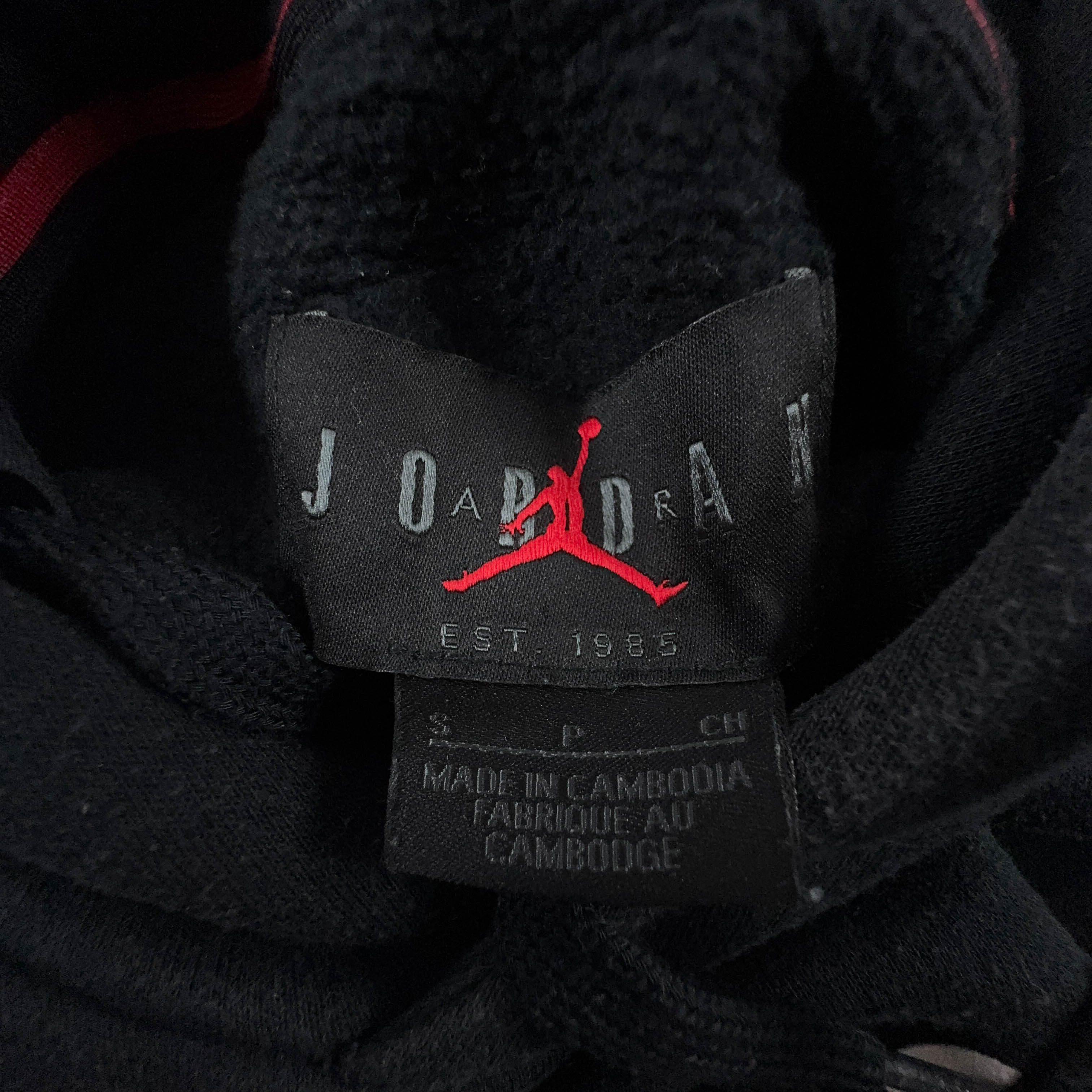 Felpa Jordan nera con cappuccio 80% cotone - Taglia M uomo