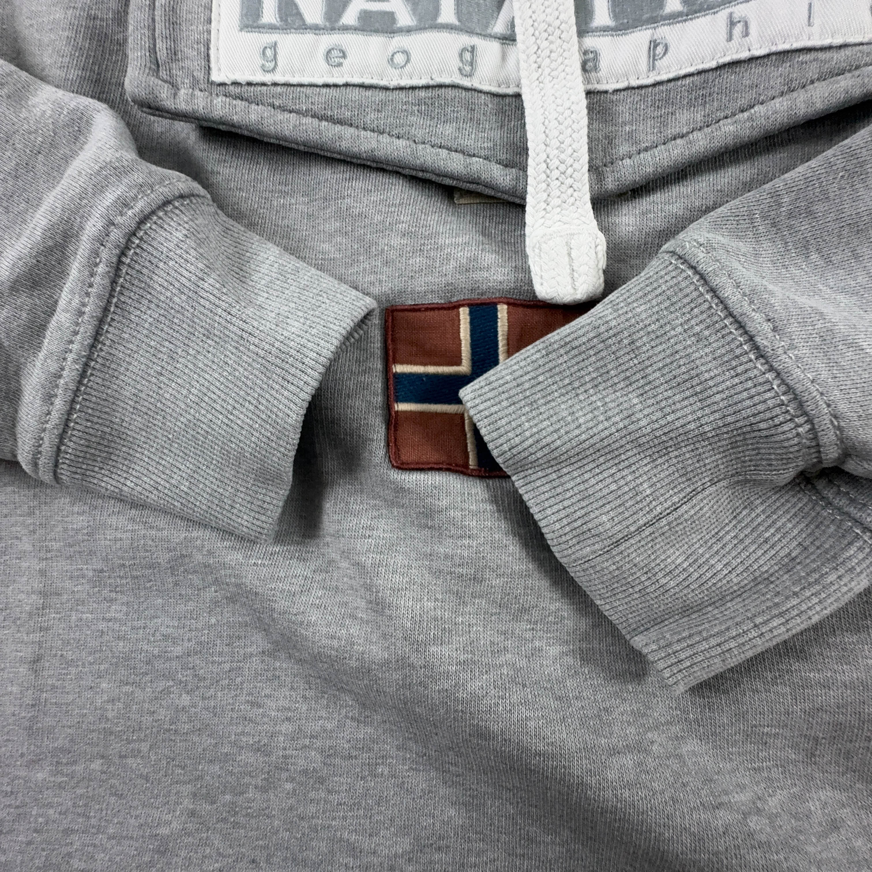 Felpa Napapijri grigia con cappuccio - Taglia S/M uomo