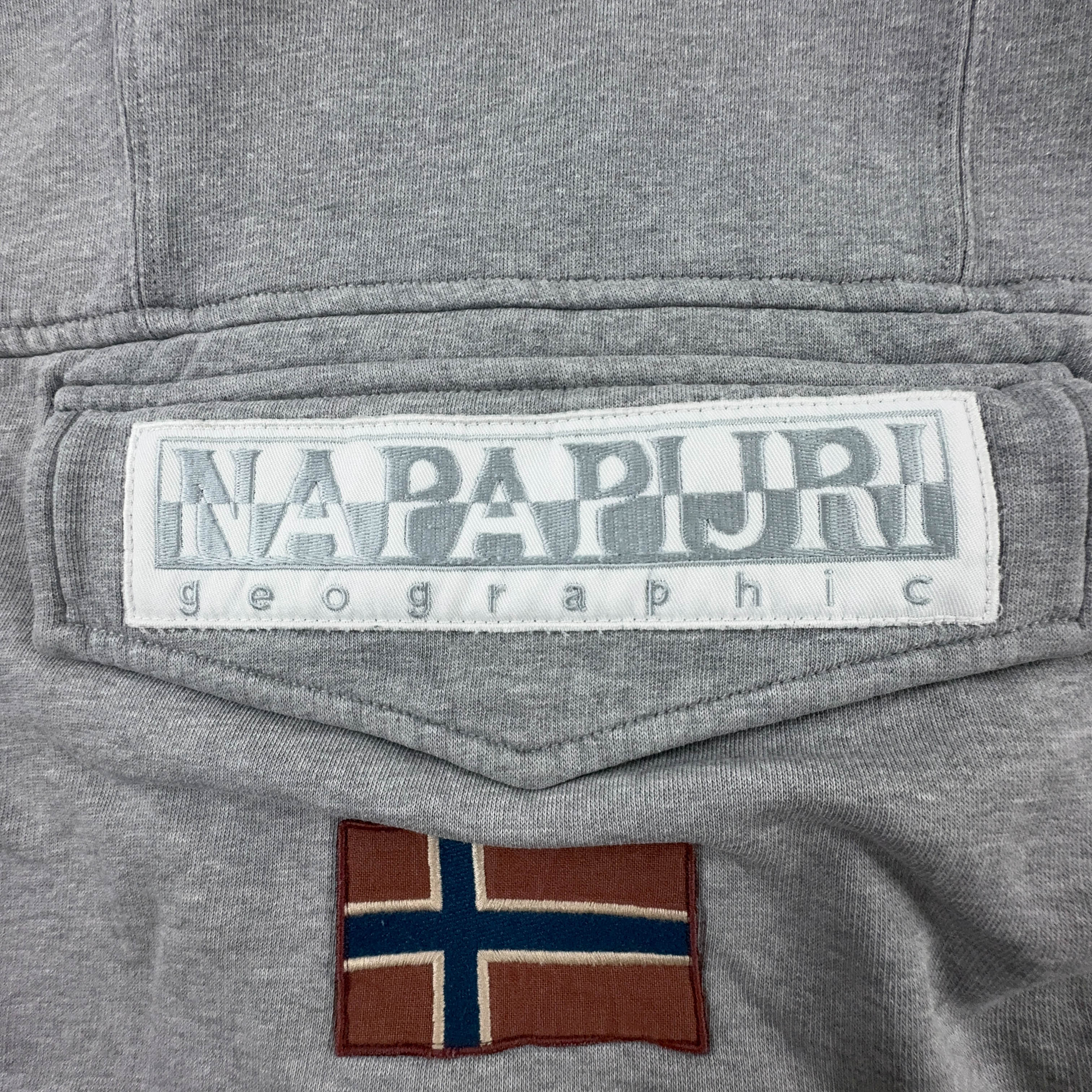 Felpa Napapijri grigia con cappuccio - Taglia S/M uomo