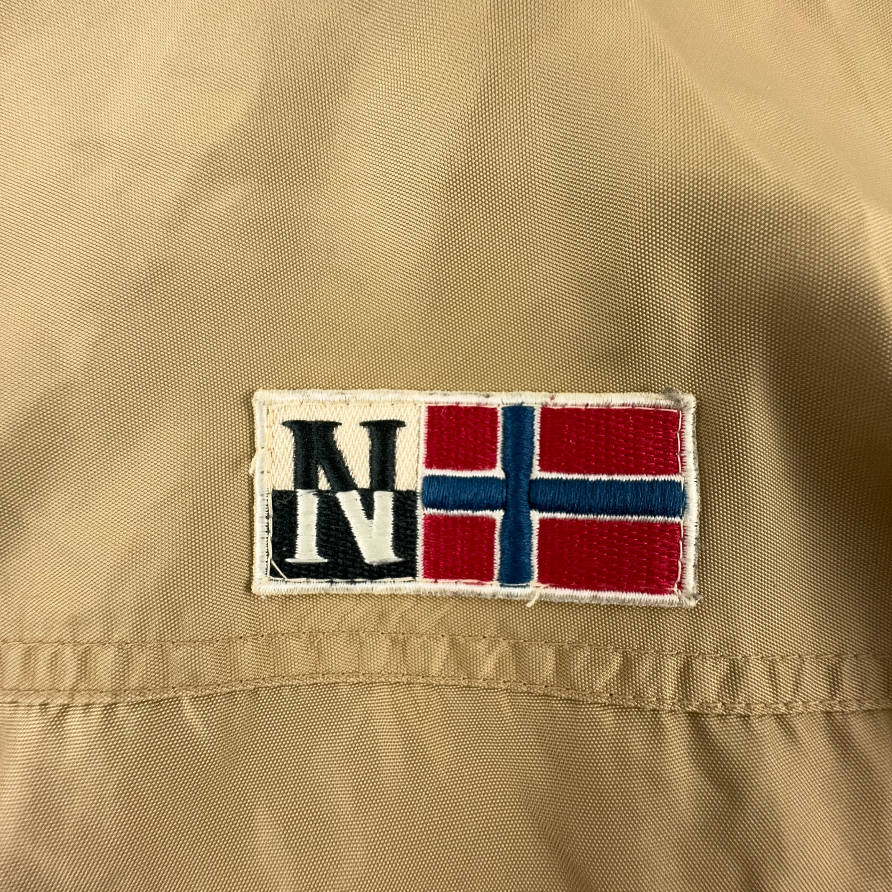 Giacca a vento Napapijri Vintage marrone con zip - Taglia L/XL uomo