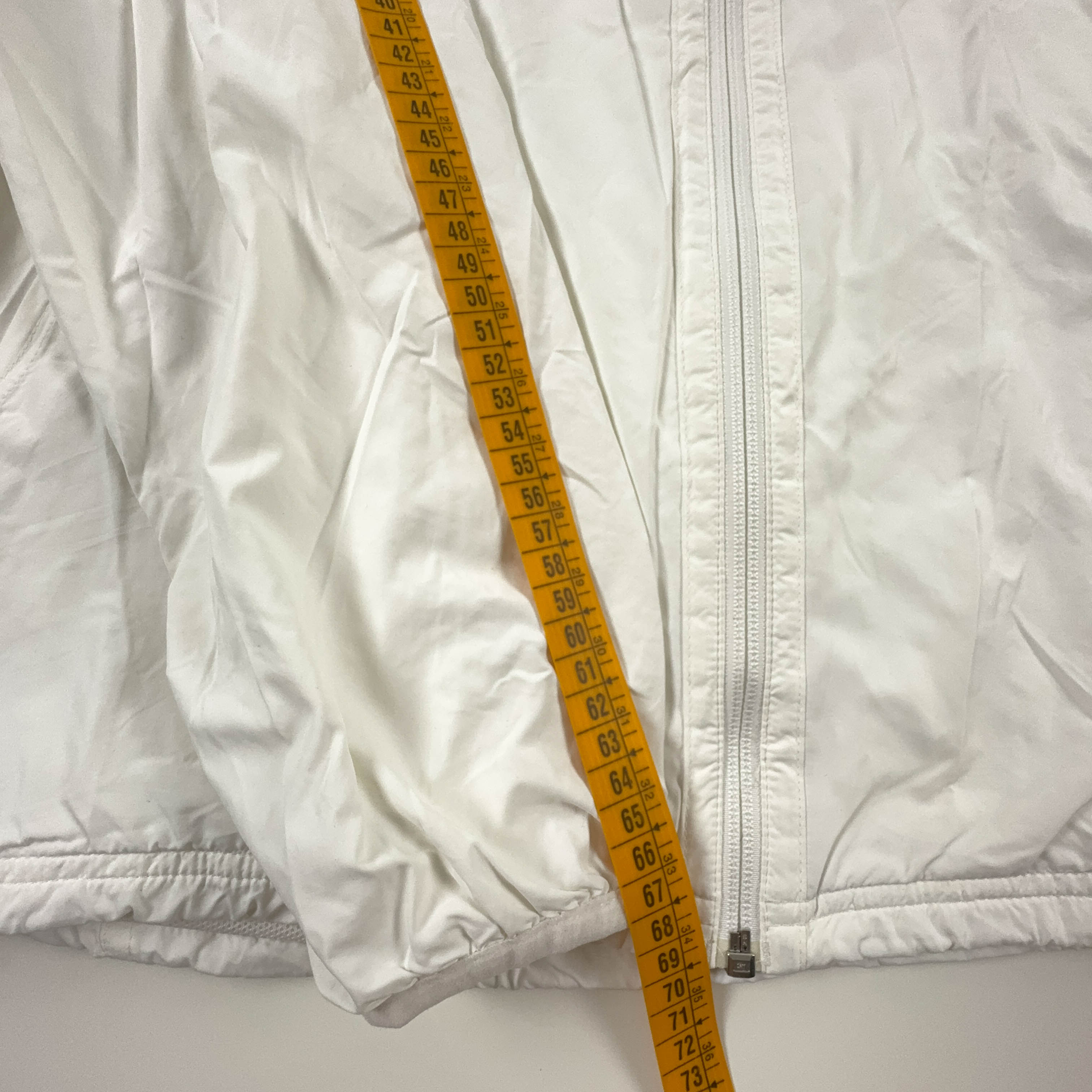 Giacca a vento Nike bianca con zip logo ricamato - Taglia L uomo
