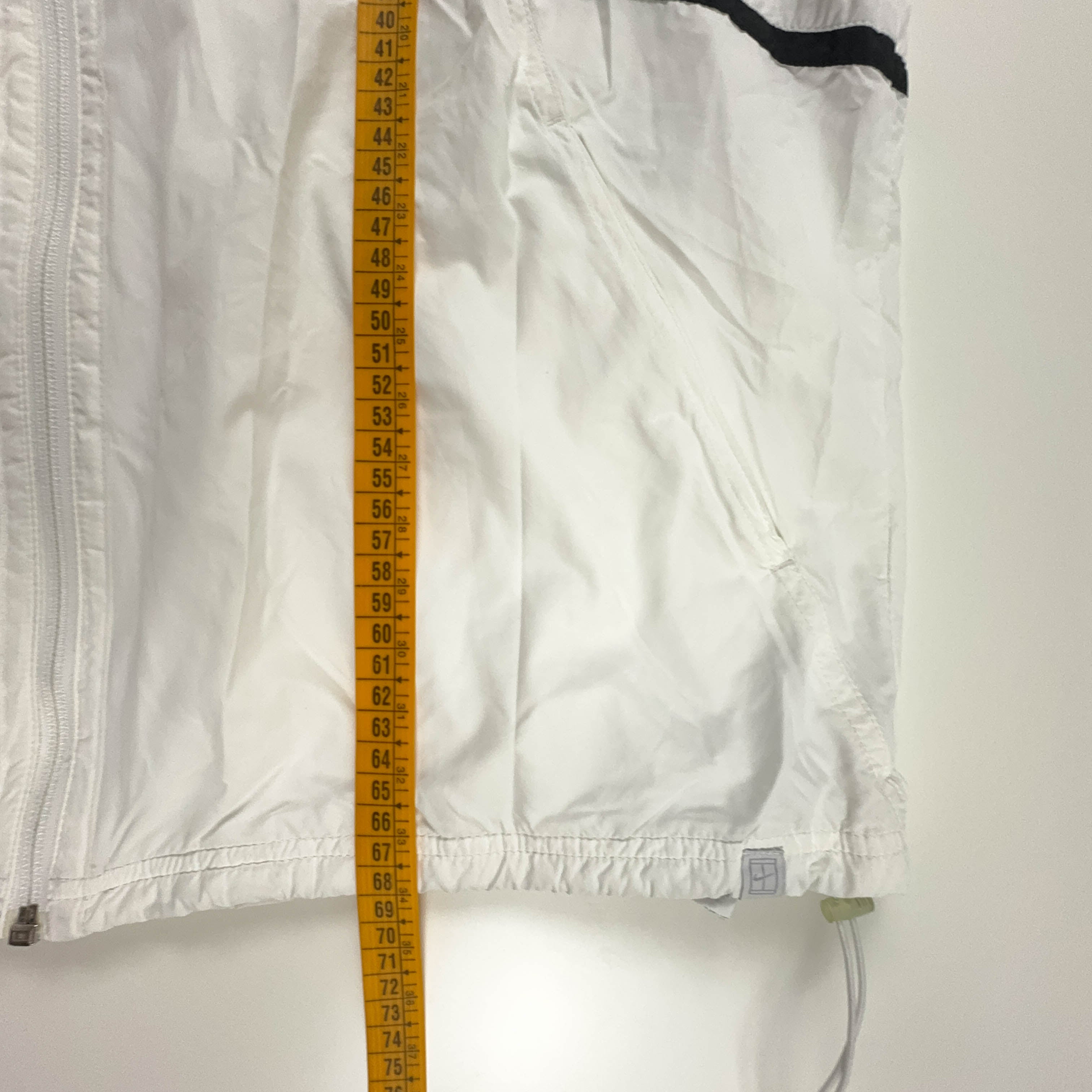 Giacca a vento Nike bianca con zip logo ricamato - Taglia L uomo