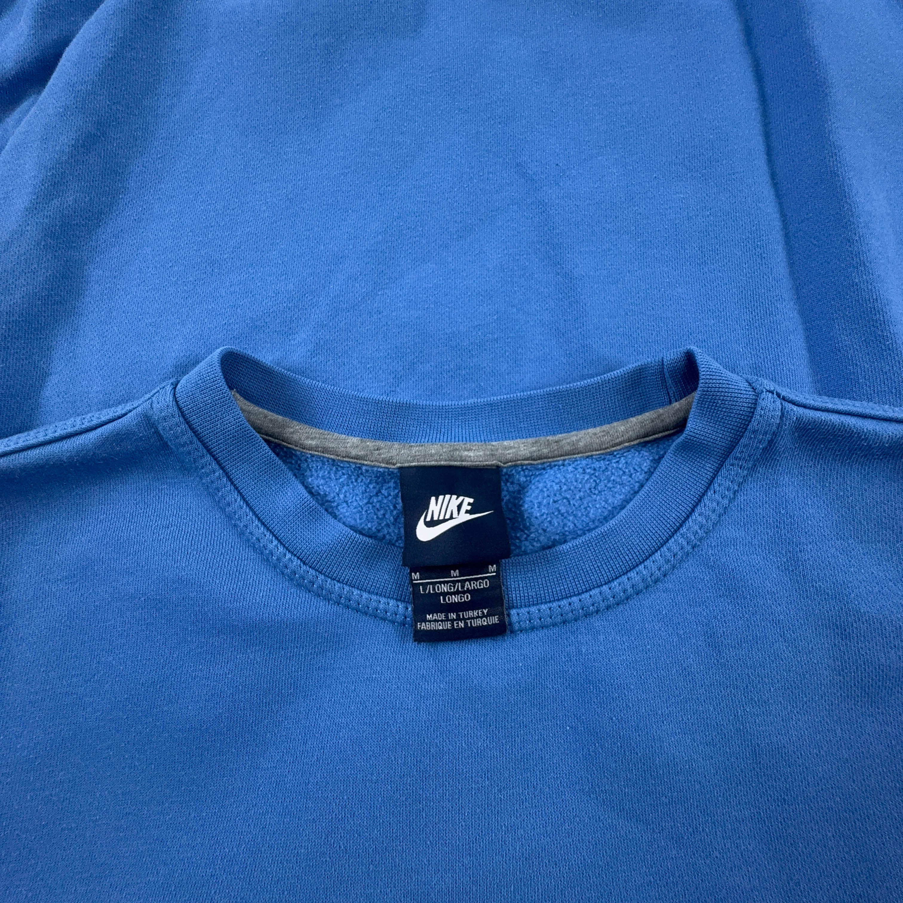 Felpa Nike blu a girocollo 77% cotone - Taglia M uomo