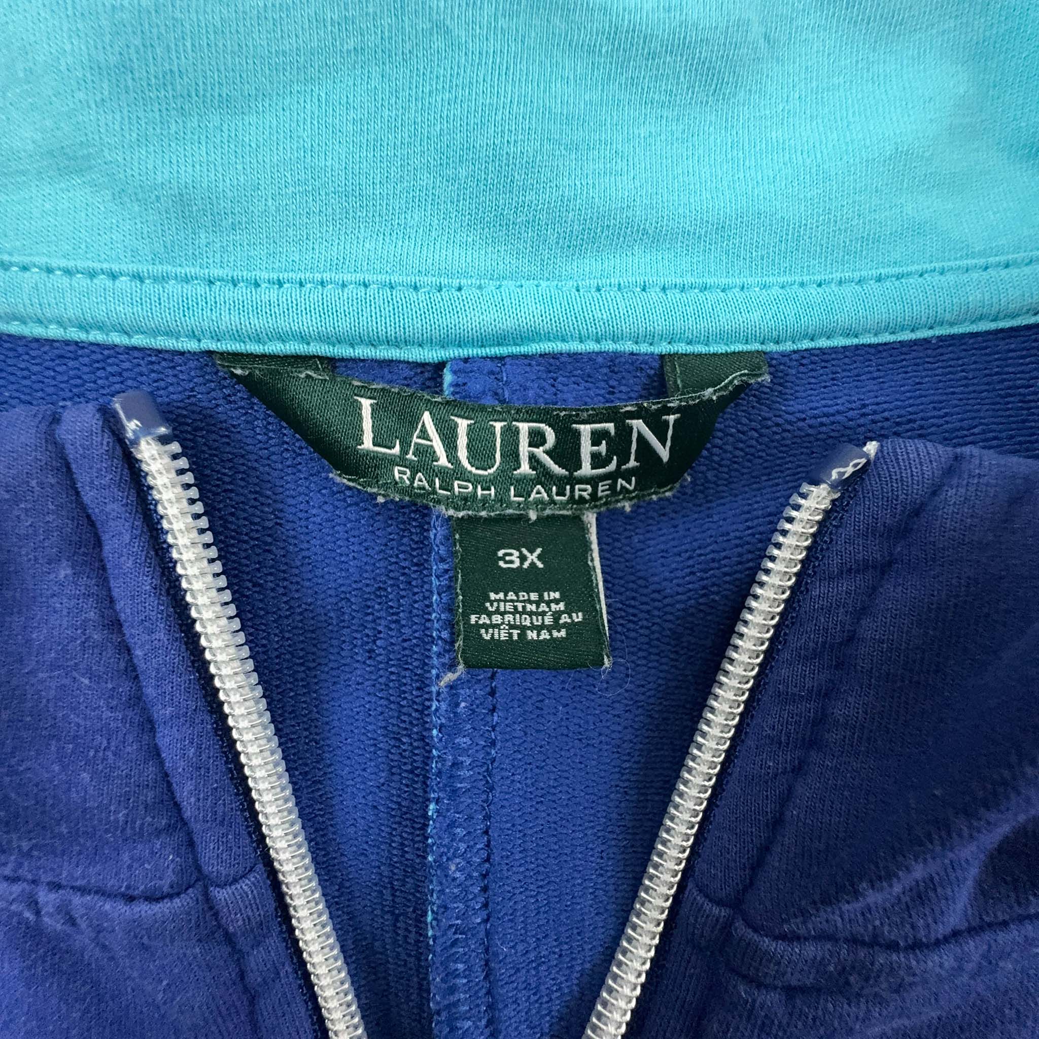 Felpa Ralph Lauren blu con zip - Taglia 3XL donna