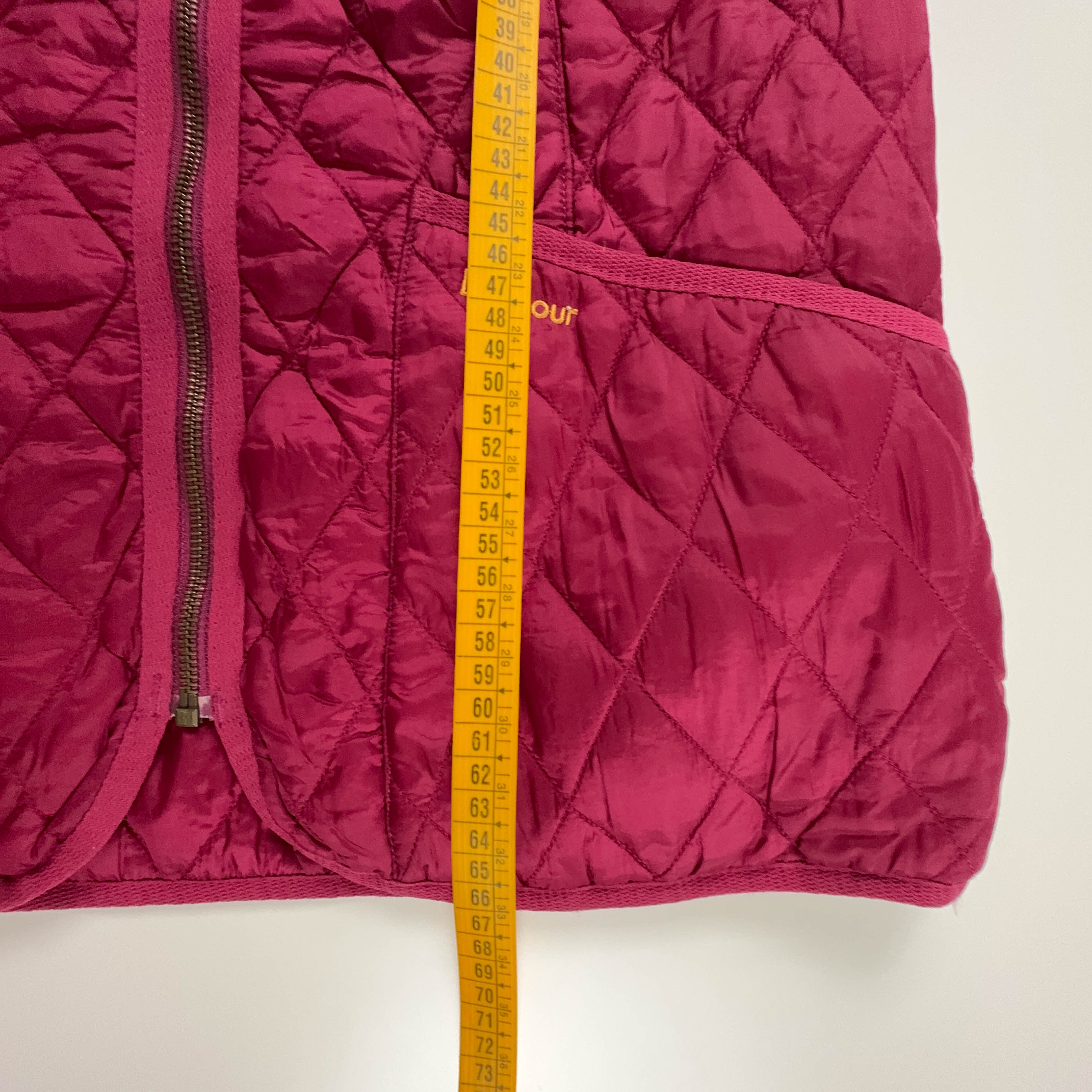 Giacca Barbour smanicata trapuntata rosa con zip - Taglia EU 42 uomo