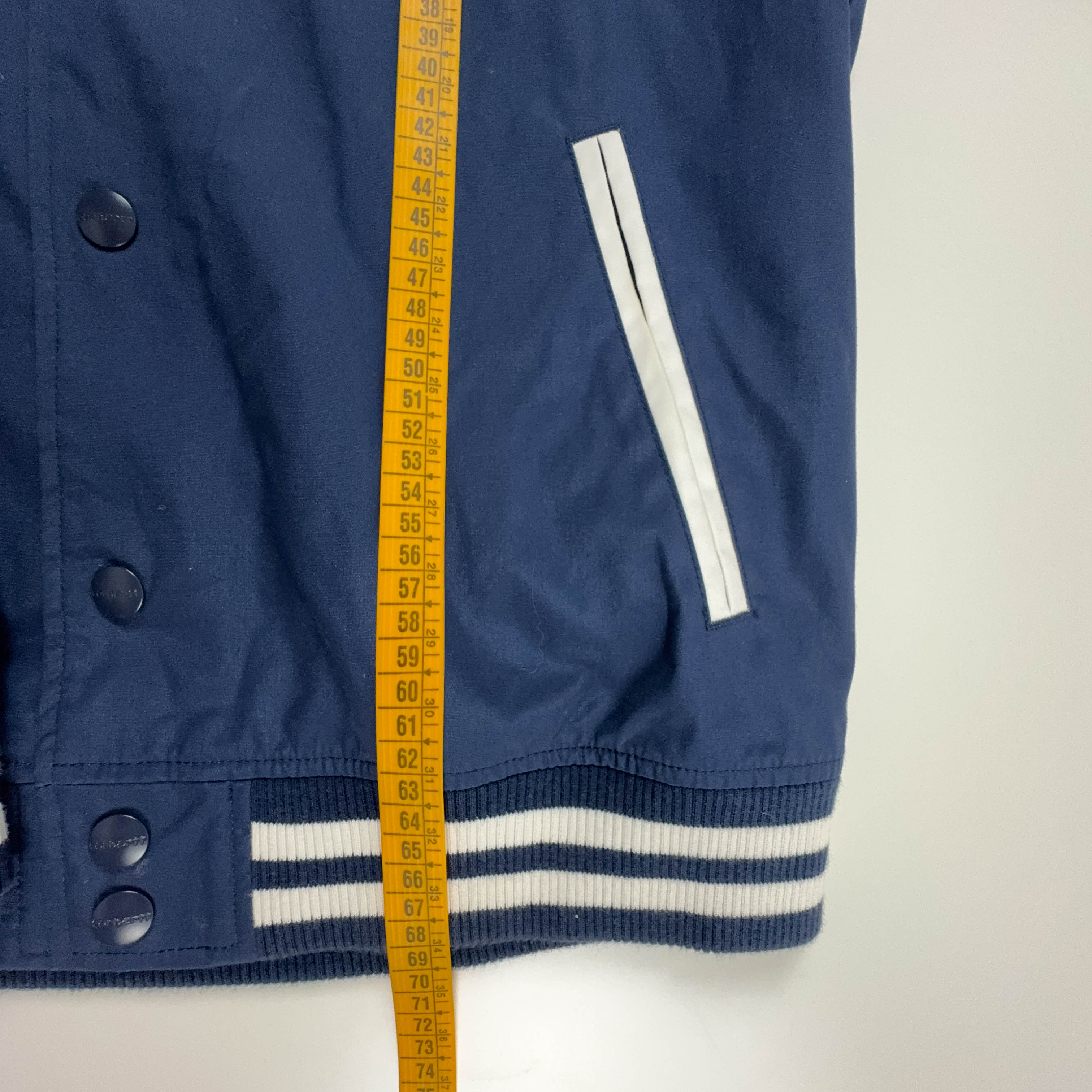 Giacca Carhartt blu e bianca con bottoni - Taglia M uomo