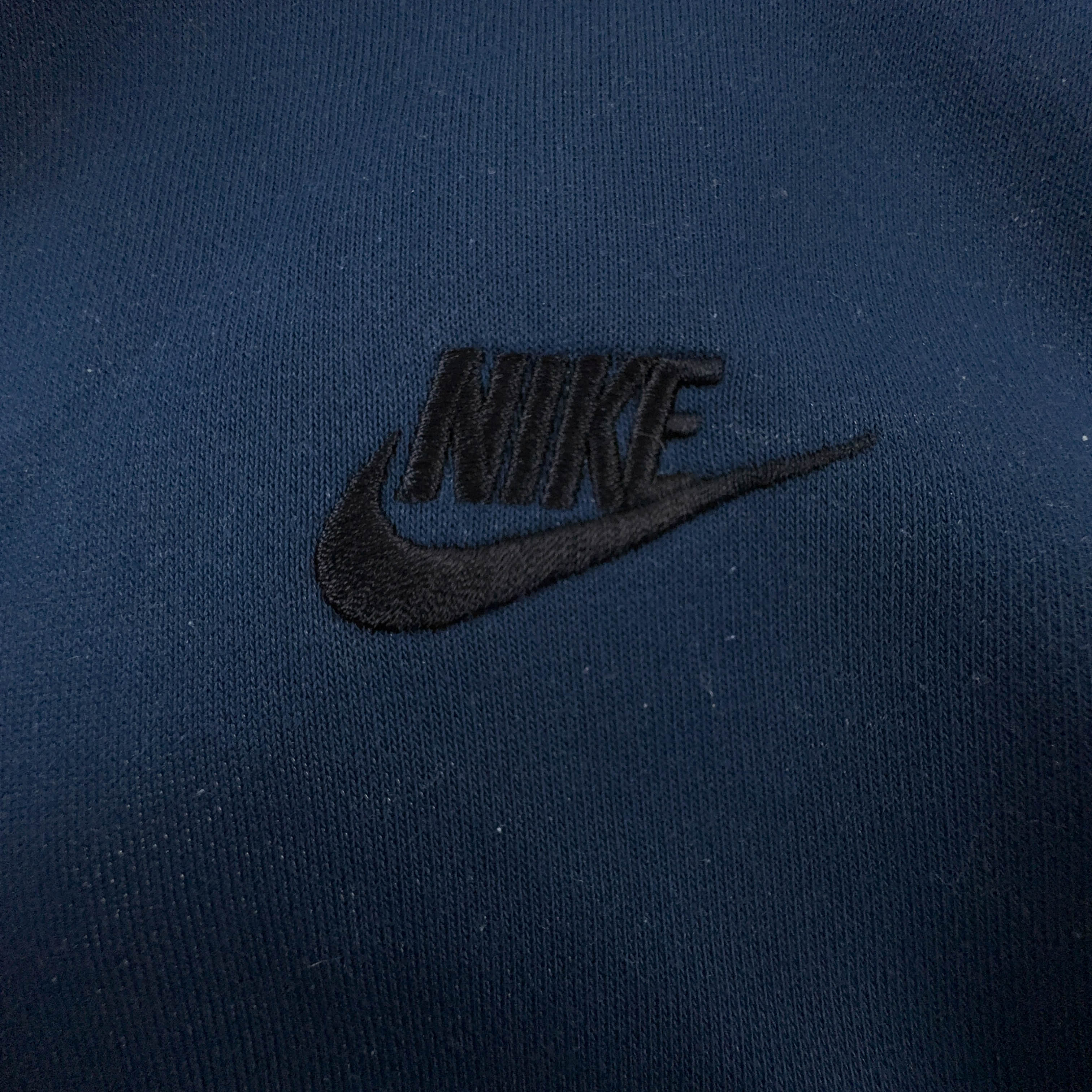 Felpa Nike blu con cappuccio e logo ricamato 80% cotone - Taglia S/M uomo