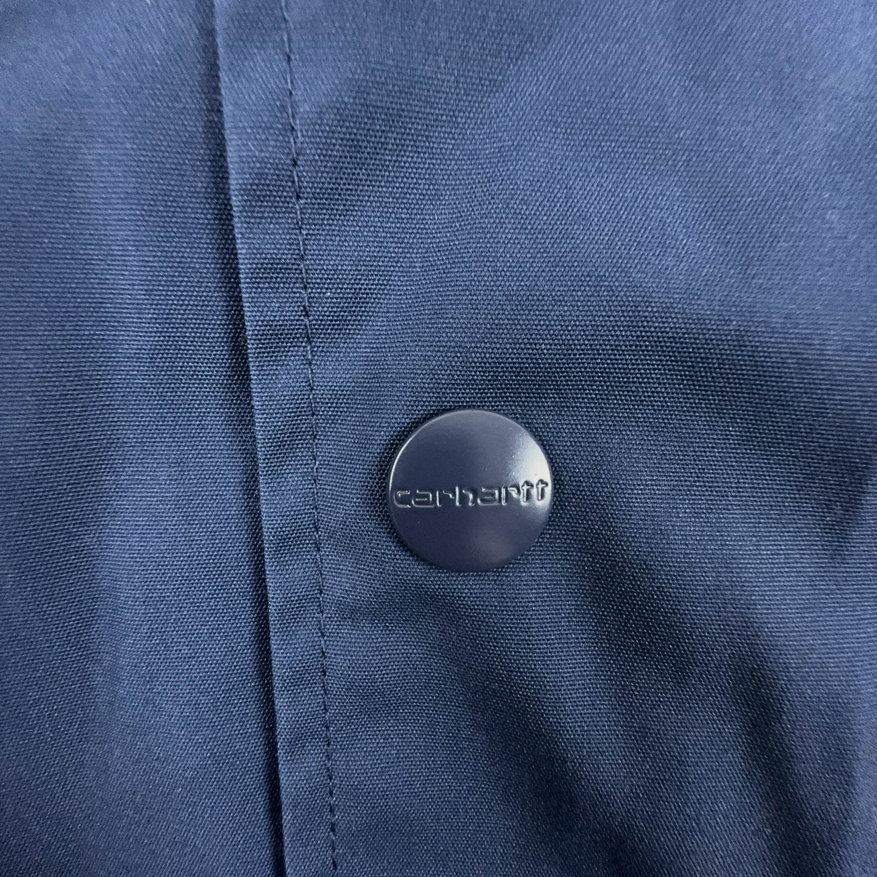 Giacca Carhartt blu e bianca con bottoni - Taglia M uomo