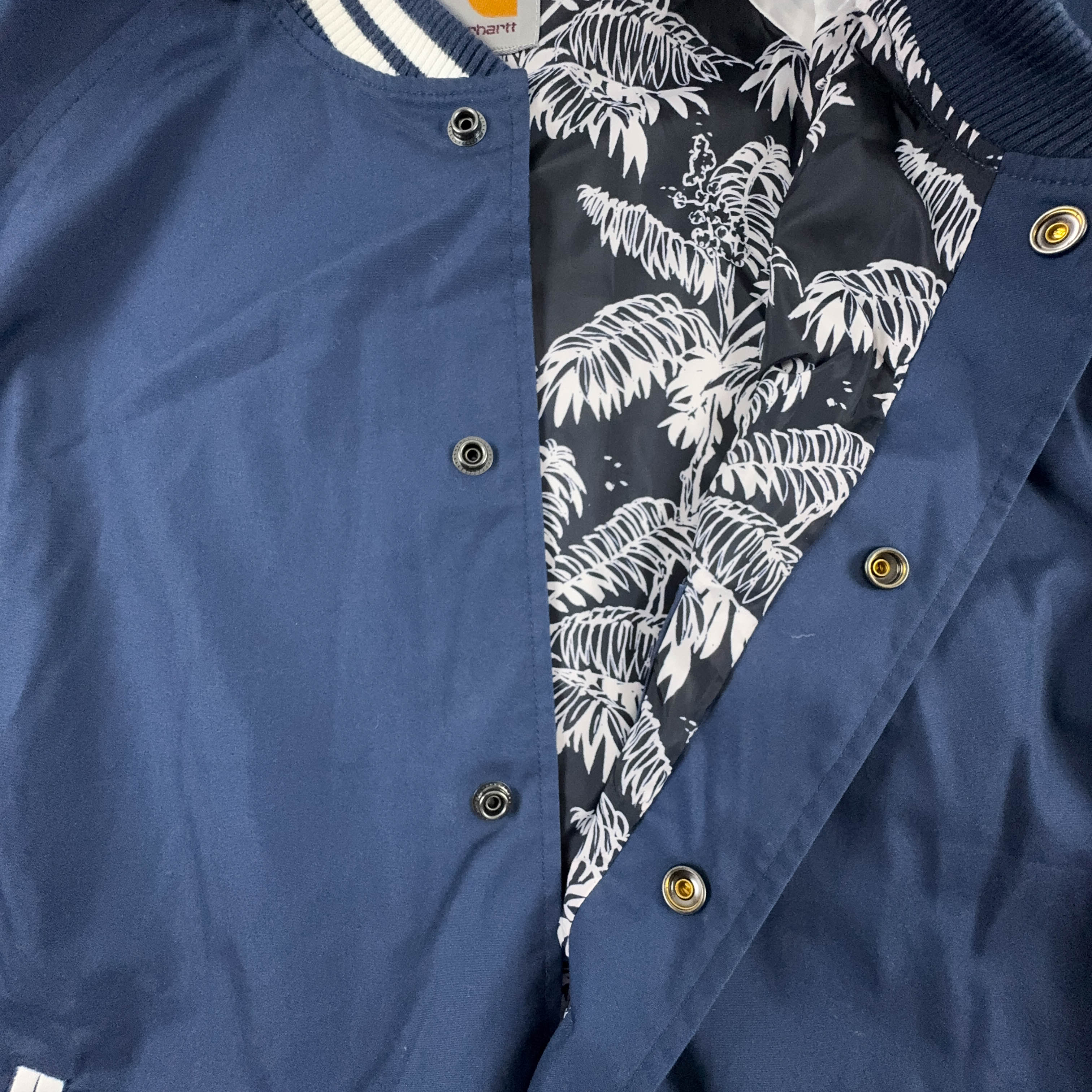 Giacca Carhartt blu e bianca con bottoni - Taglia M uomo