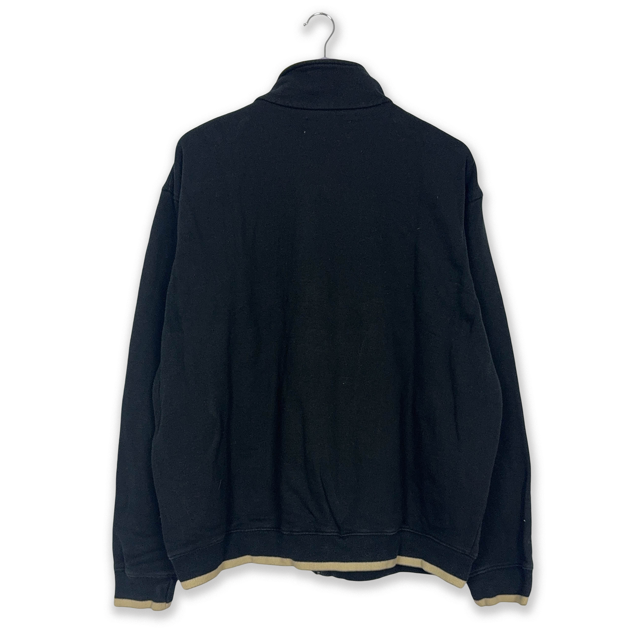 Felpa Kappa Vintage nera con zip logo grande ricamato anni 90 - Taglia XL uomo