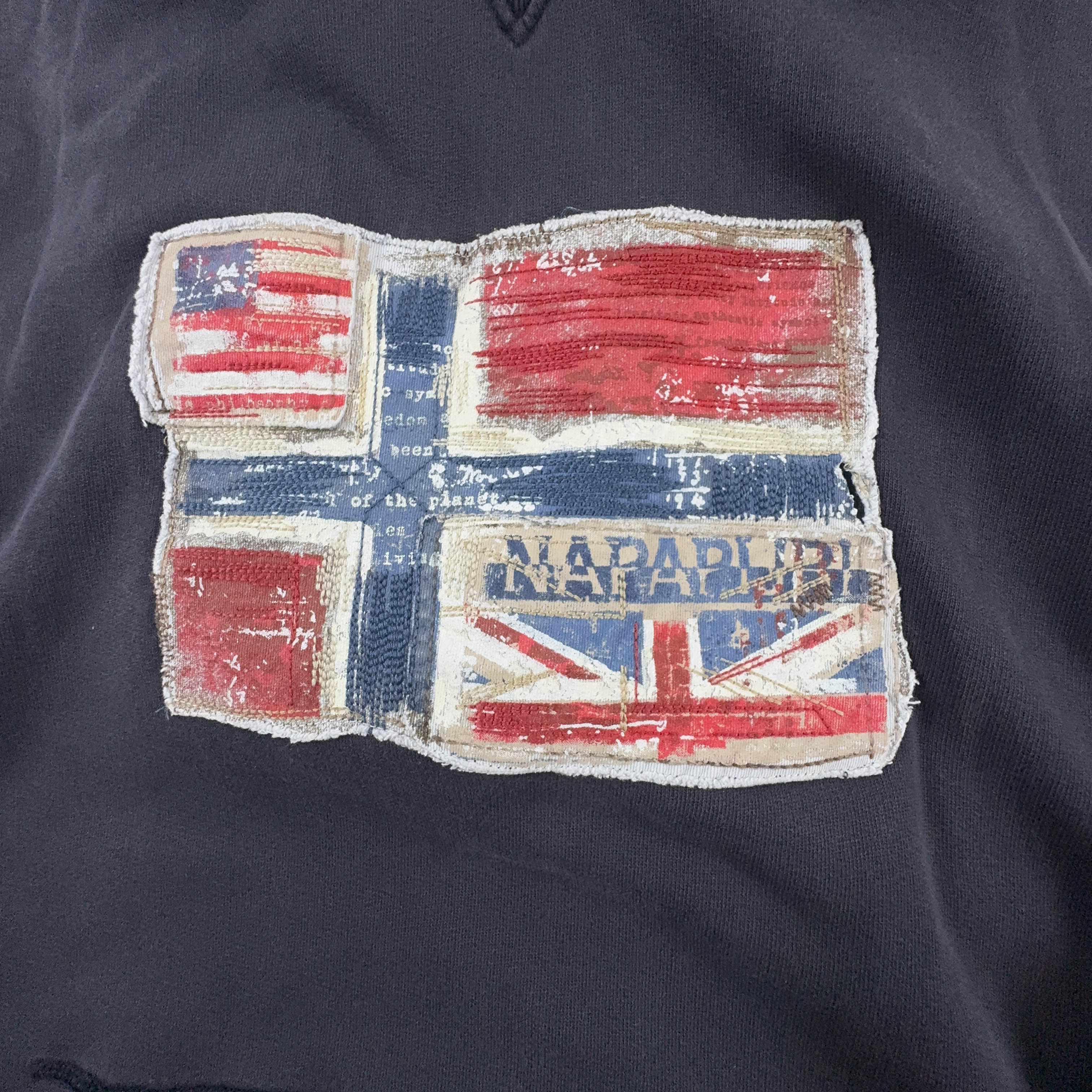 Felpa Napapijri blu con cappuccio e logo ricamato in cotone - Taglia L/XL uomo