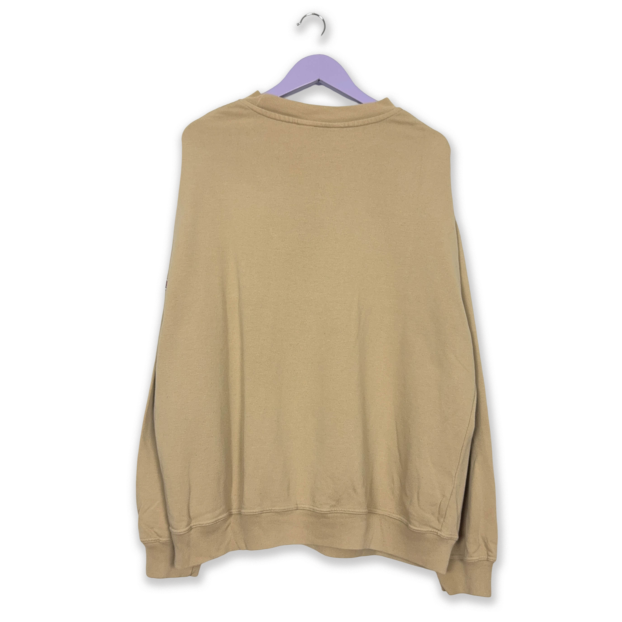 Felpa Londsdale Vintage beige a girocollo logo grande ricamato anni 2000 - Taglia XL uomo