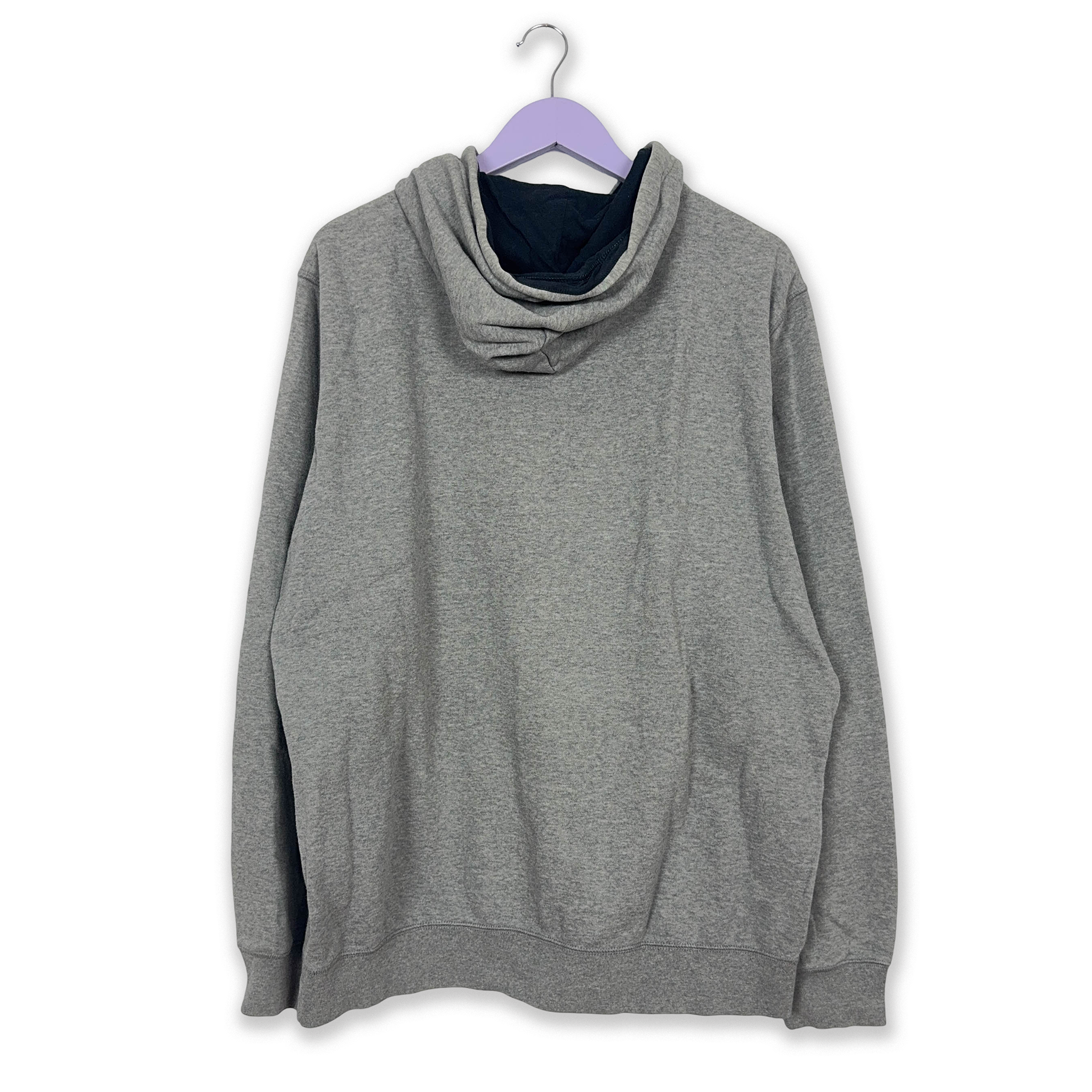 Felpa Champion Vintage grigia con cappuccio logo grande ricamato anni 90 - Taglia L/XL uomo
