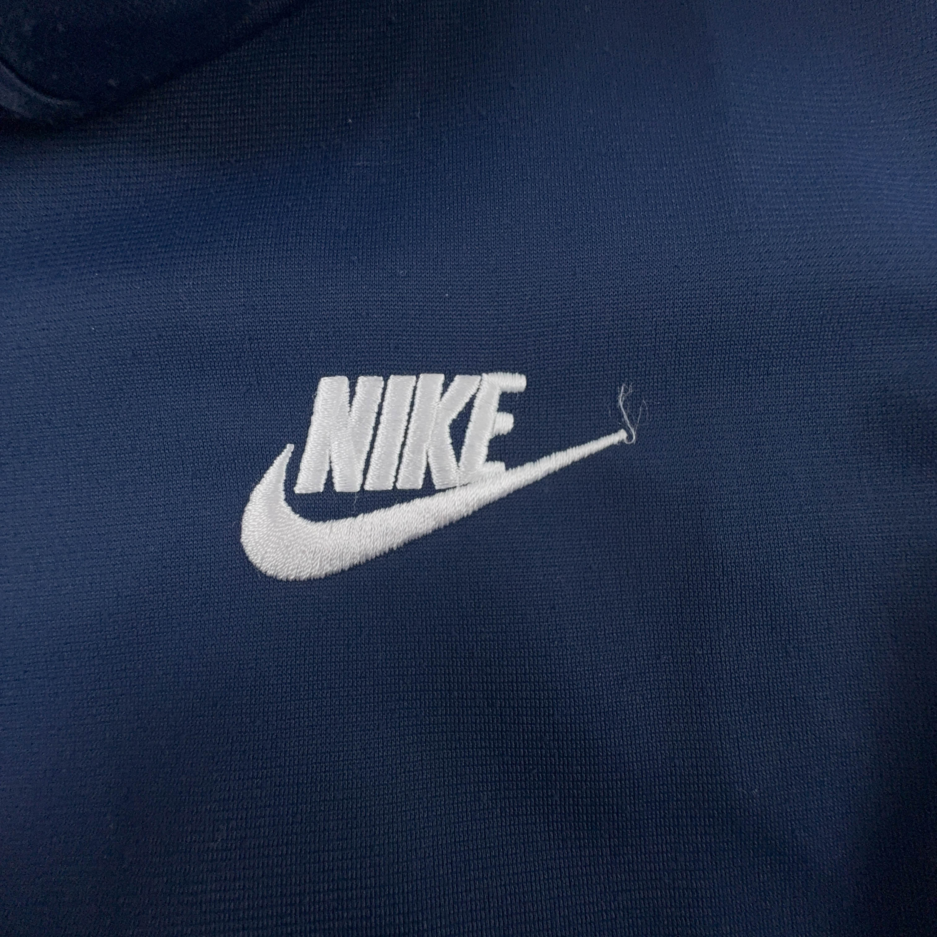 Felpa Nike blu con zip e logo ricamato - Taglia M uomo