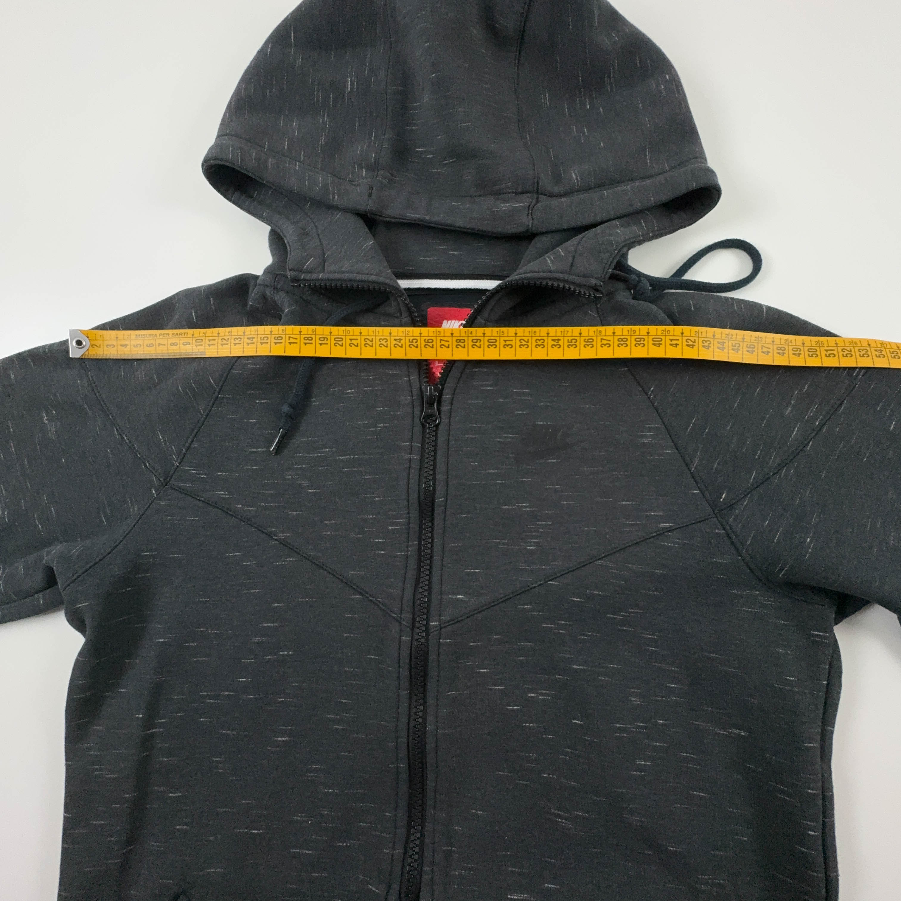 Felpa Nike grigia scura con cappuccio e zip 80% cotone - Taglia S/M uomo
