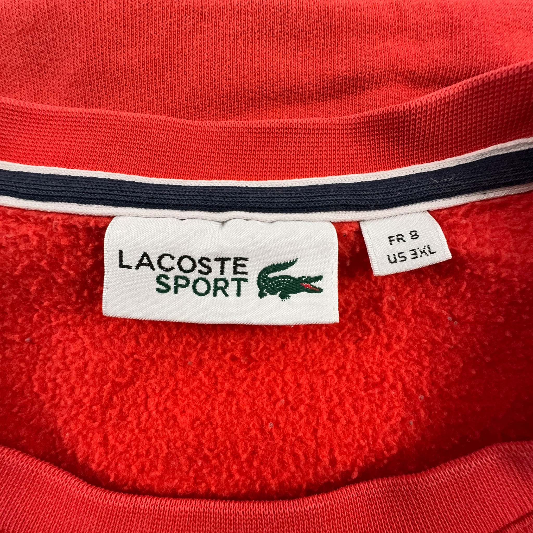 Felpa Lacoste arancione a girocollo in cotone - Taglia XXL uomo