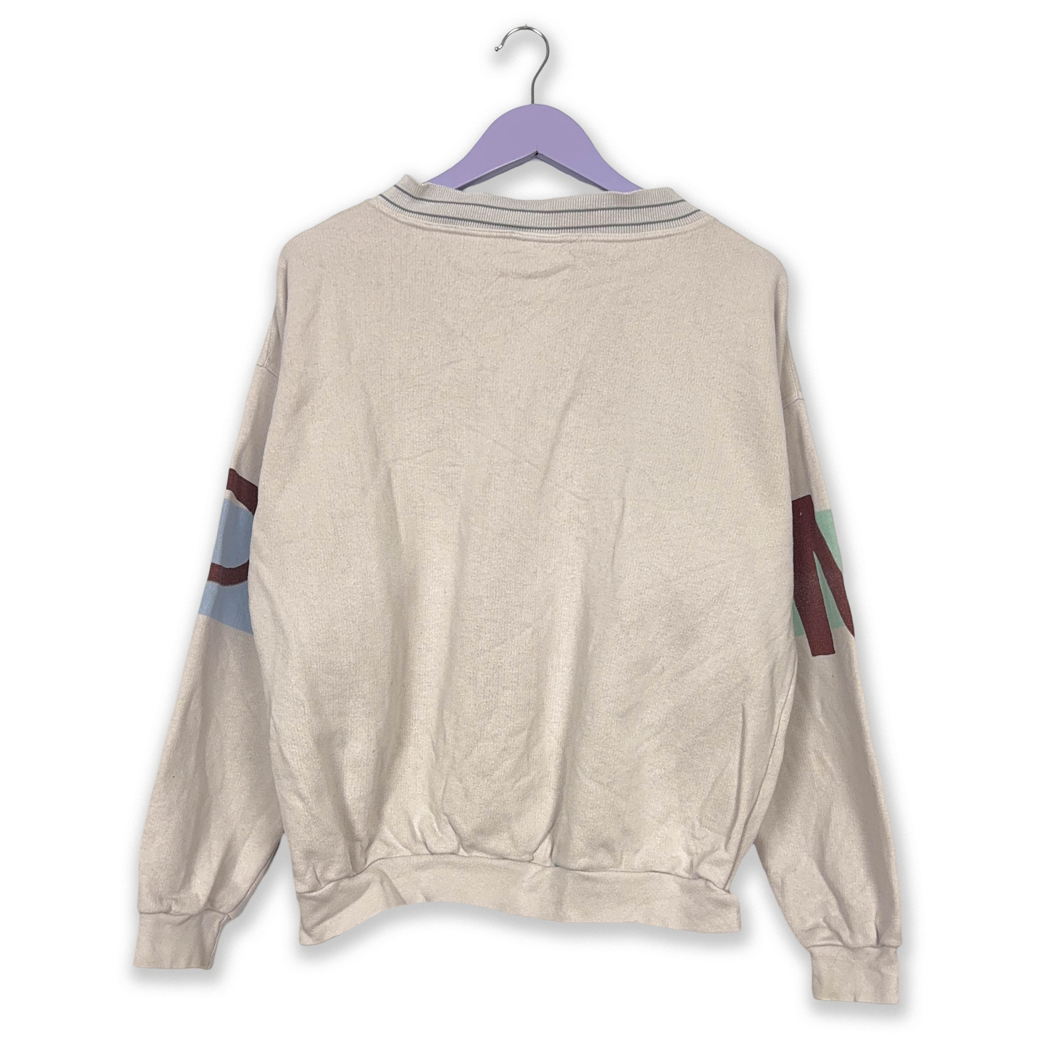 Marc O' Polo Vintage Cream Sweatshirt with 80's Prints - Size M Men