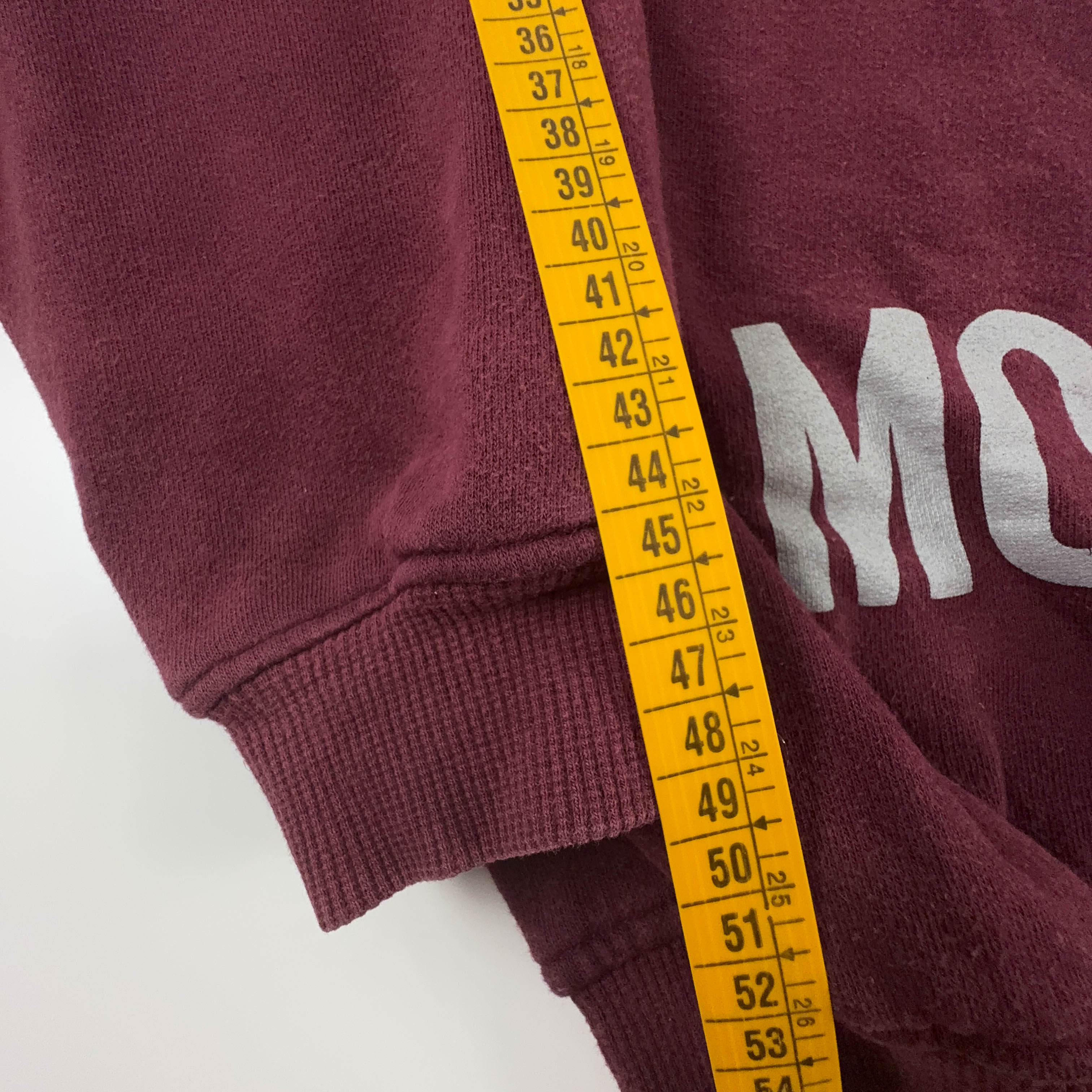 Felpa Moschino bordeaux a girocollo 90% cotone - Taglia S/M uomo