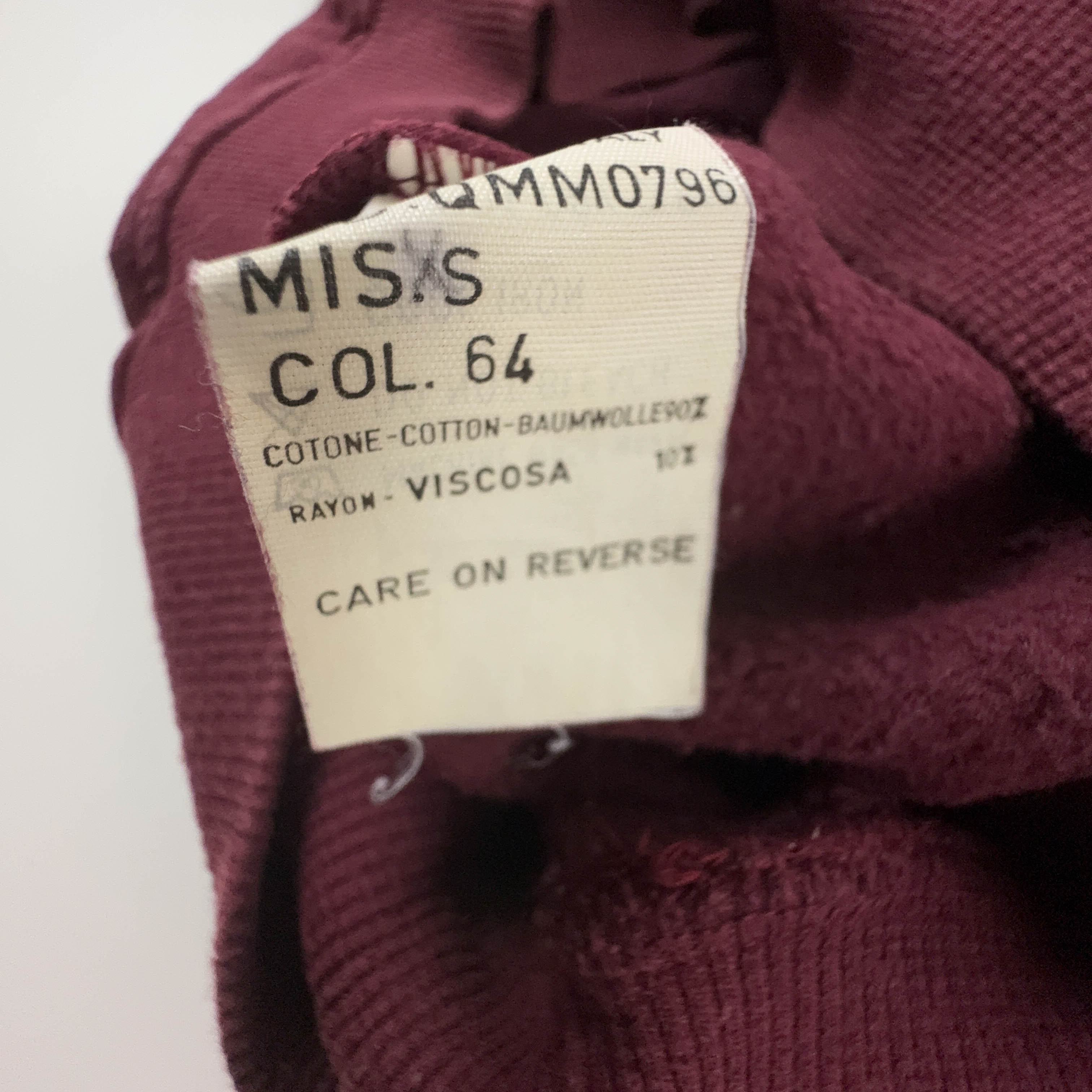 Felpa Moschino bordeaux a girocollo 90% cotone - Taglia S/M uomo