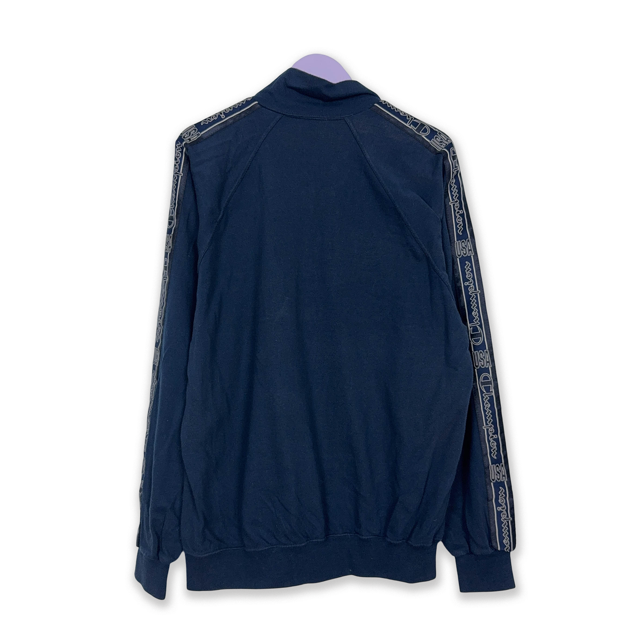 Felpa Champion Vintage blu scuro quarter zip anni 90 - Taglia XL uomo
