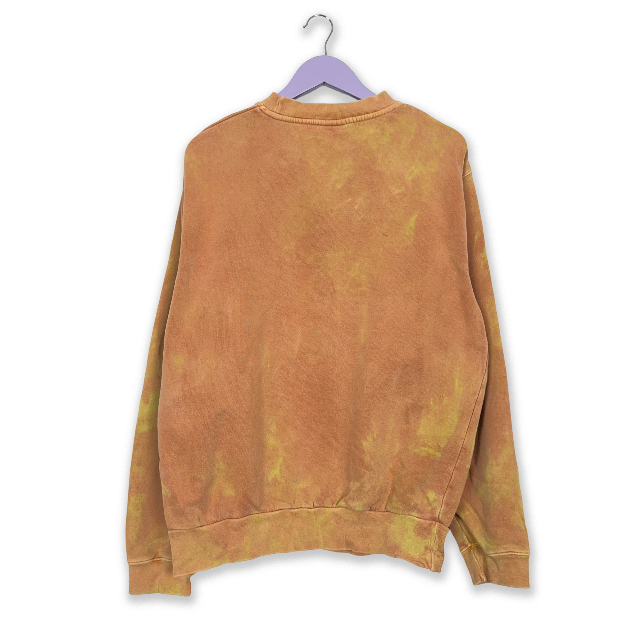 Felpa Timberland Vintage Tie Dye arancione e giallo a girocollo anni 2000 - Taglia M/L uomo