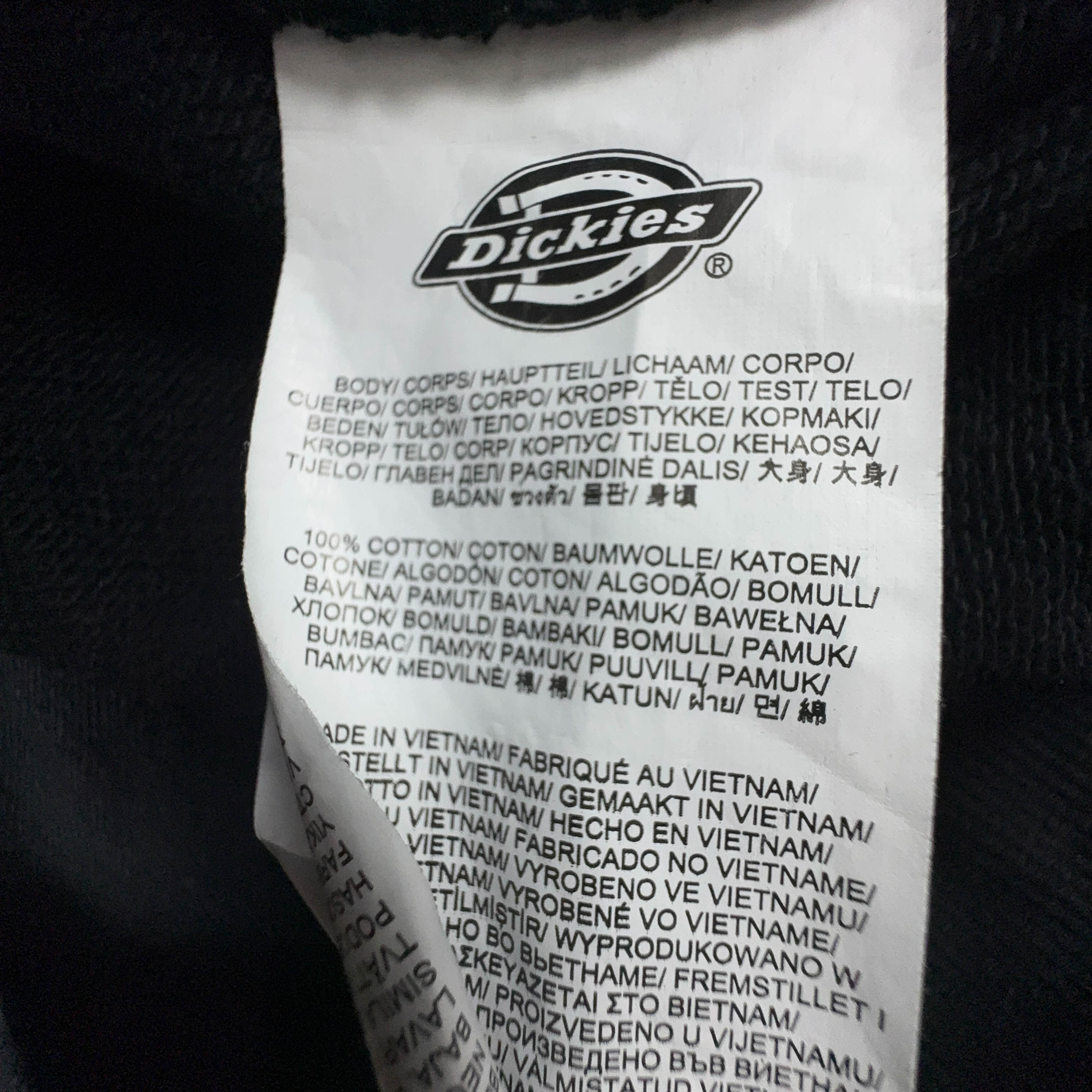 Felpa Dickies nera con cappuccio e logo ricamato in cotone - Taglia S uomo