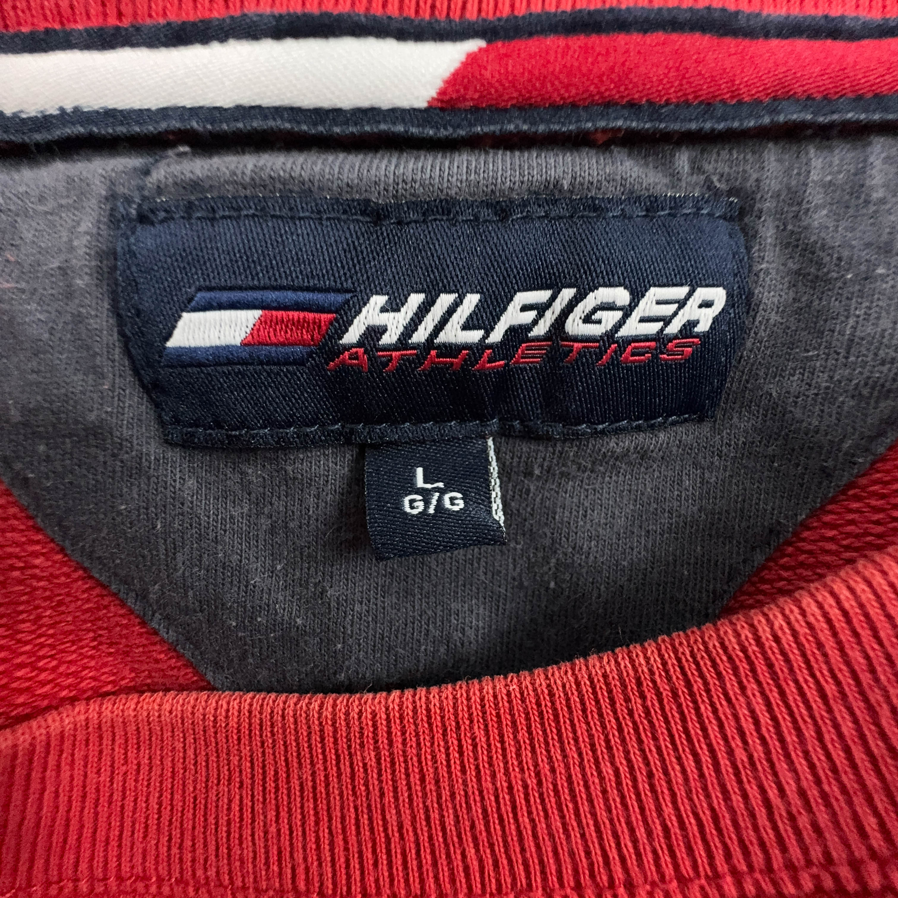 Felpa Tommy Hilfiger Vintage rossa in cotone a girocollo anni 2000 - Taglia L uomo