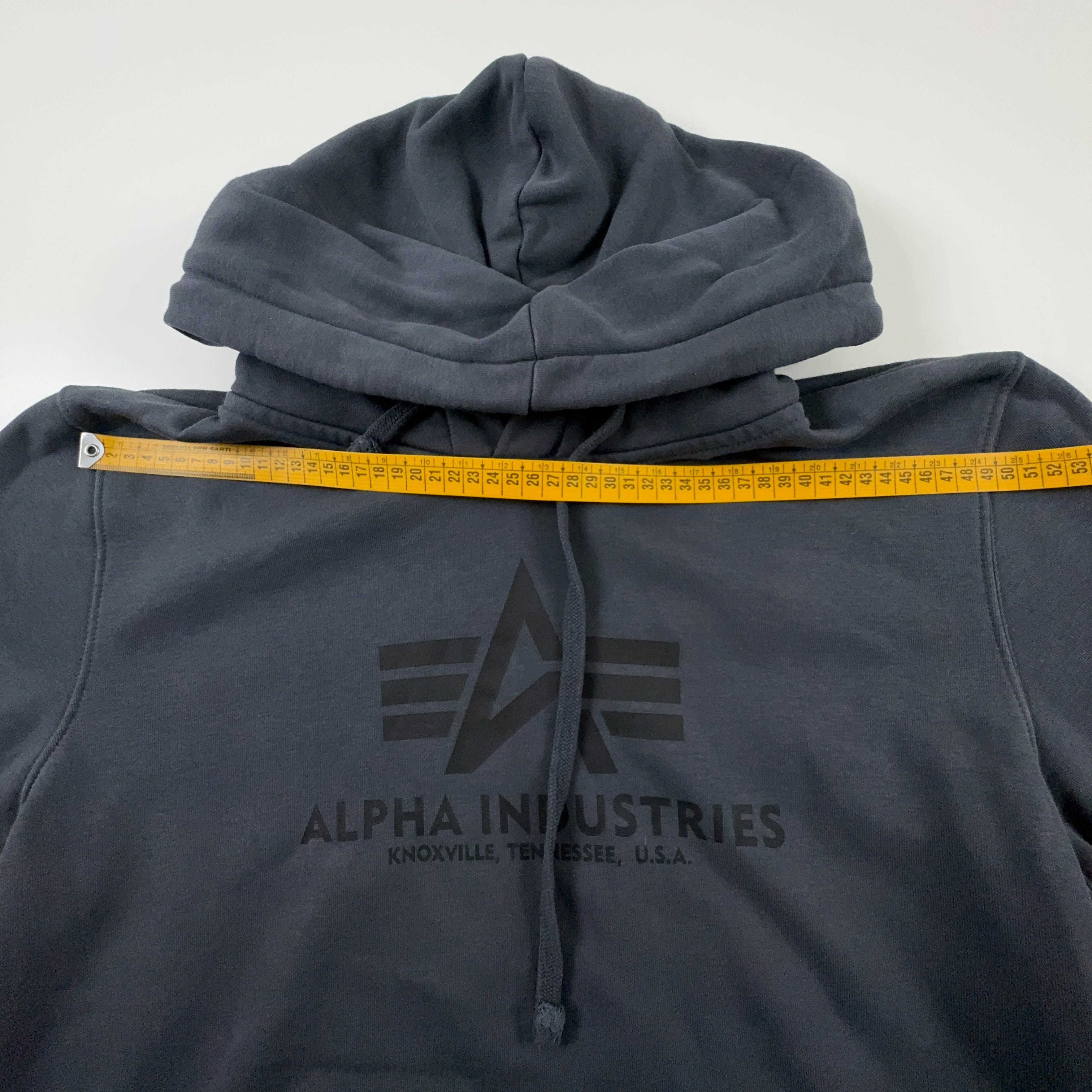 Felpa Alpha Industries grigia scura con cappuccio - Taglia L uomo