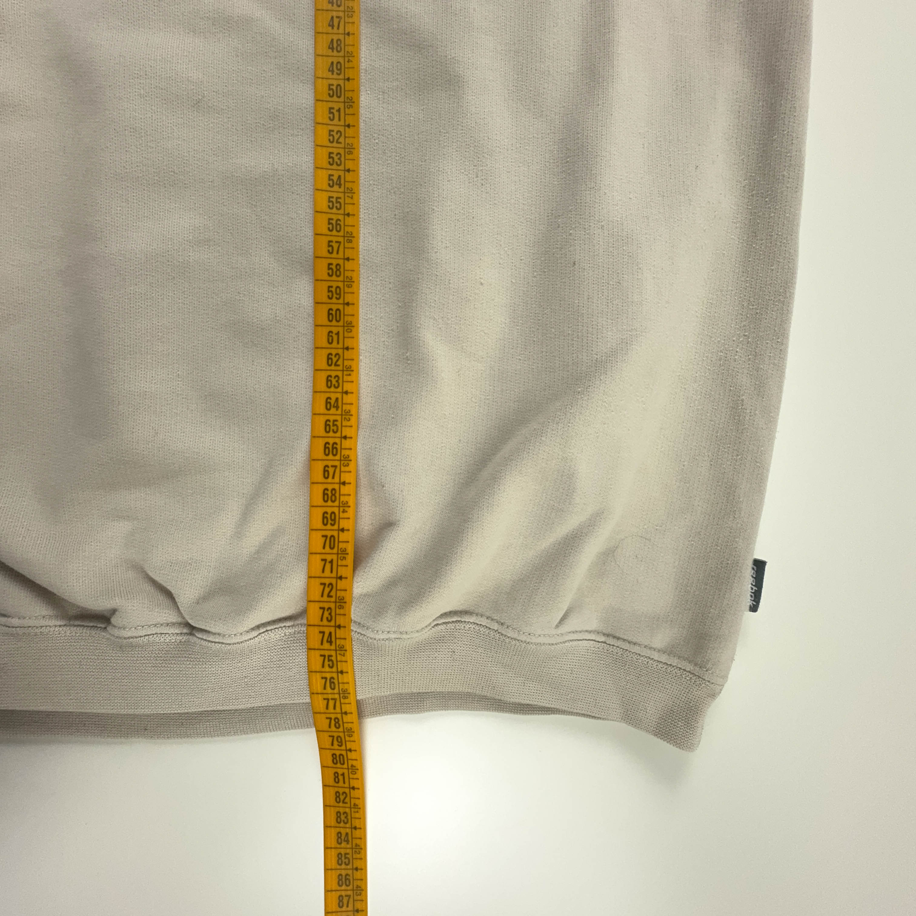 Felpa Reebok Vintage beige in cotone a girocollo anni 2000 - Taglia XL/XXL uomo