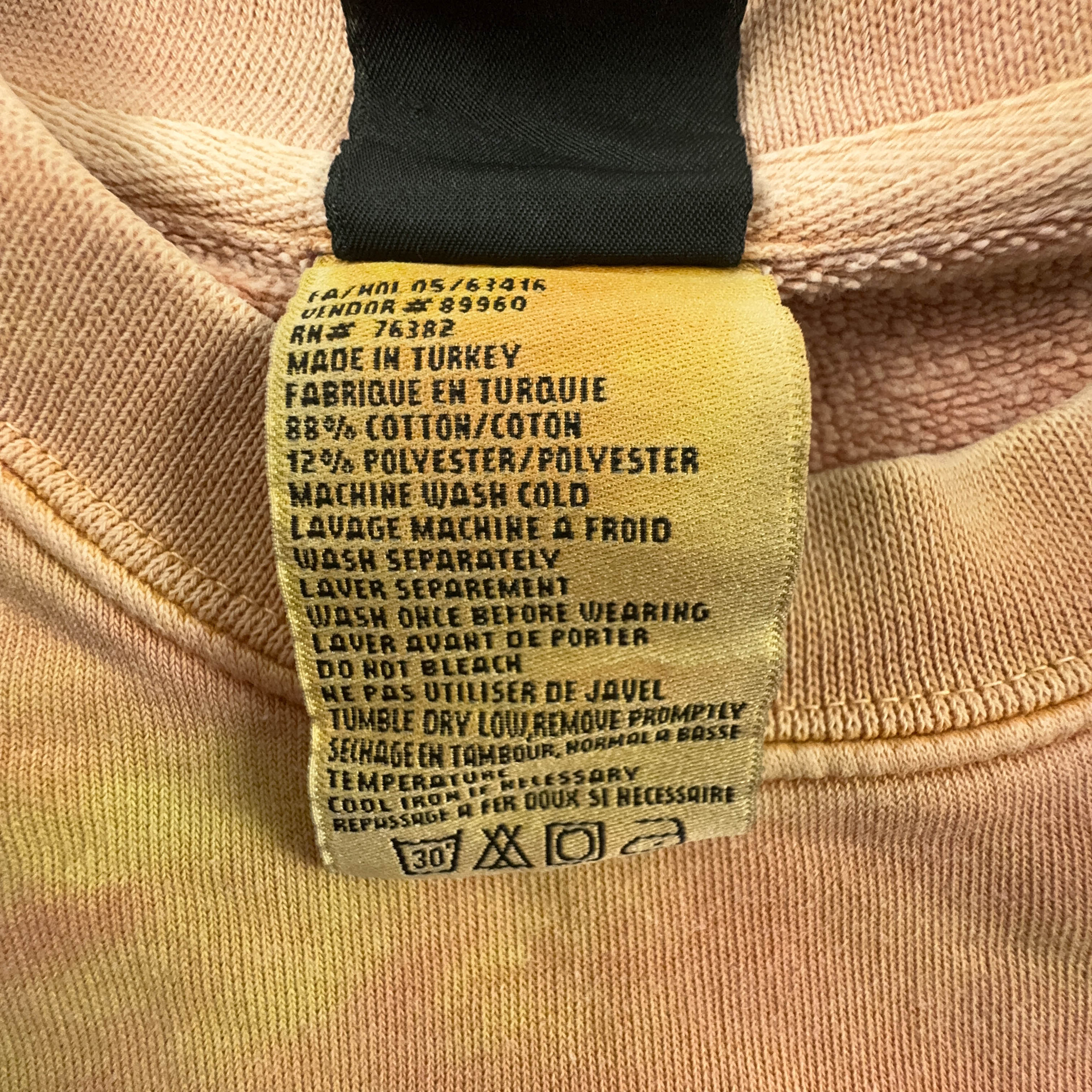 Felpa Timberland Vintage Tie Dye arancione e giallo a girocollo anni 2000 - Taglia M/L uomo