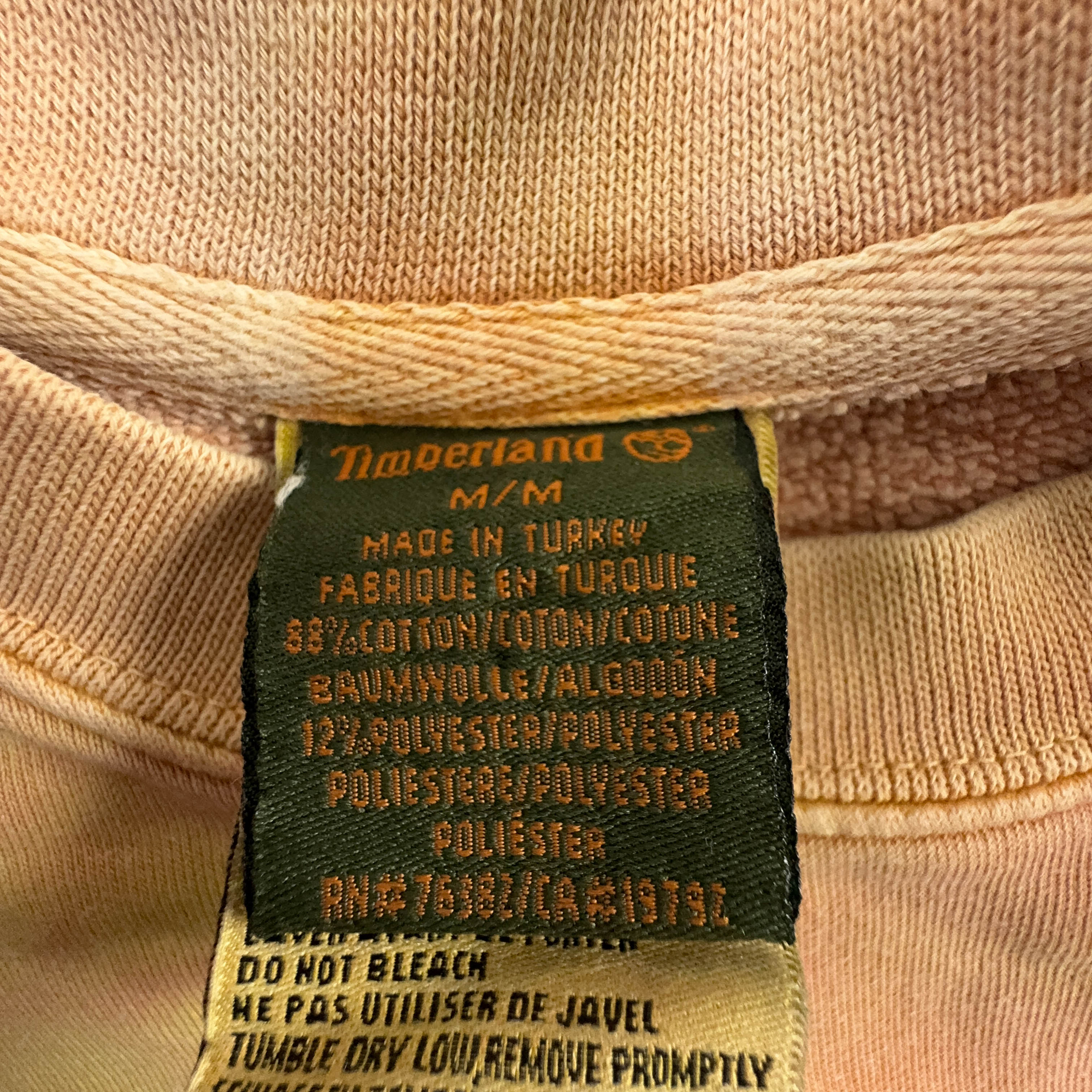 Felpa Timberland Vintage Tie Dye arancione e giallo a girocollo anni 2000 - Taglia M/L uomo