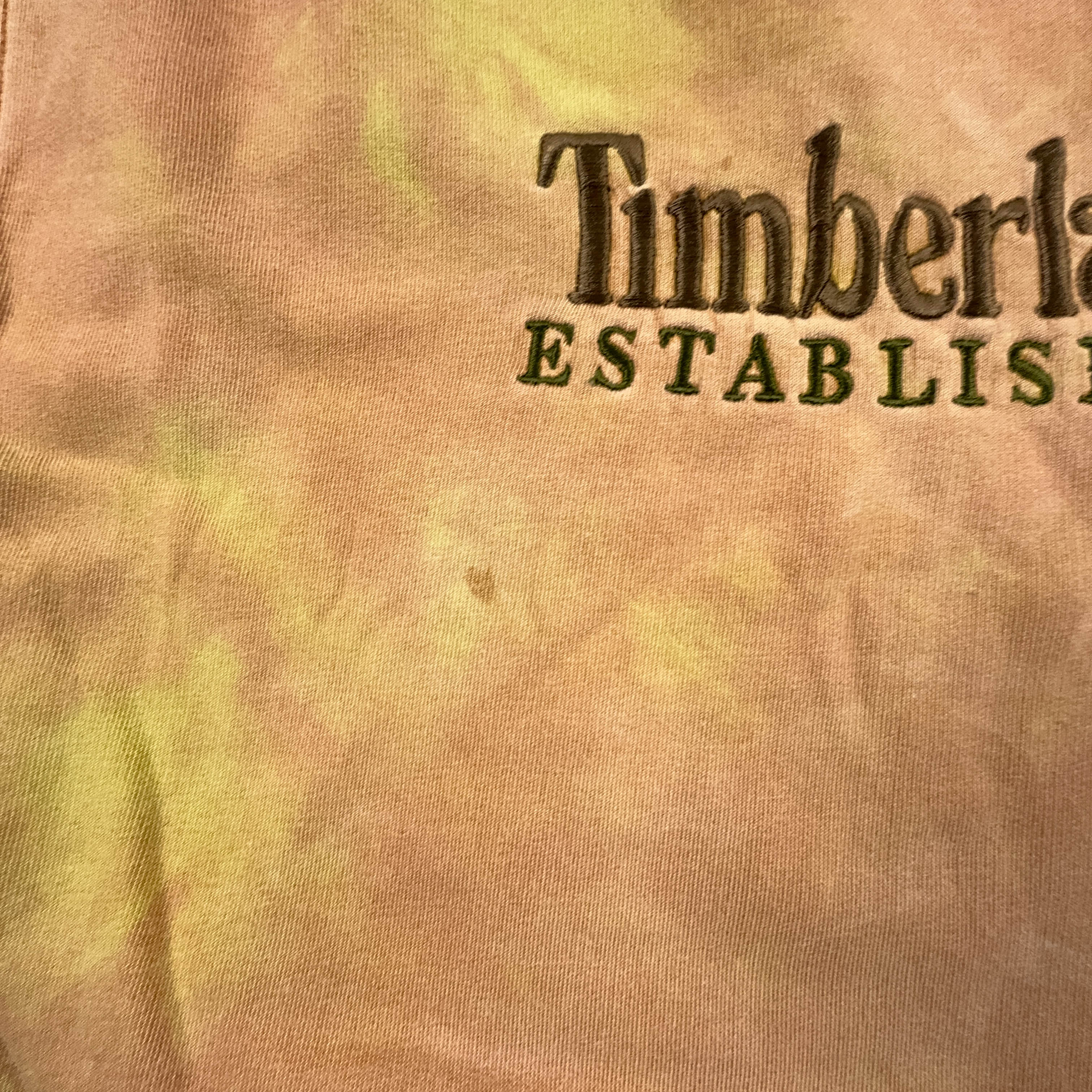 Felpa Timberland Vintage Tie Dye arancione e giallo a girocollo anni 2000 - Taglia M/L uomo