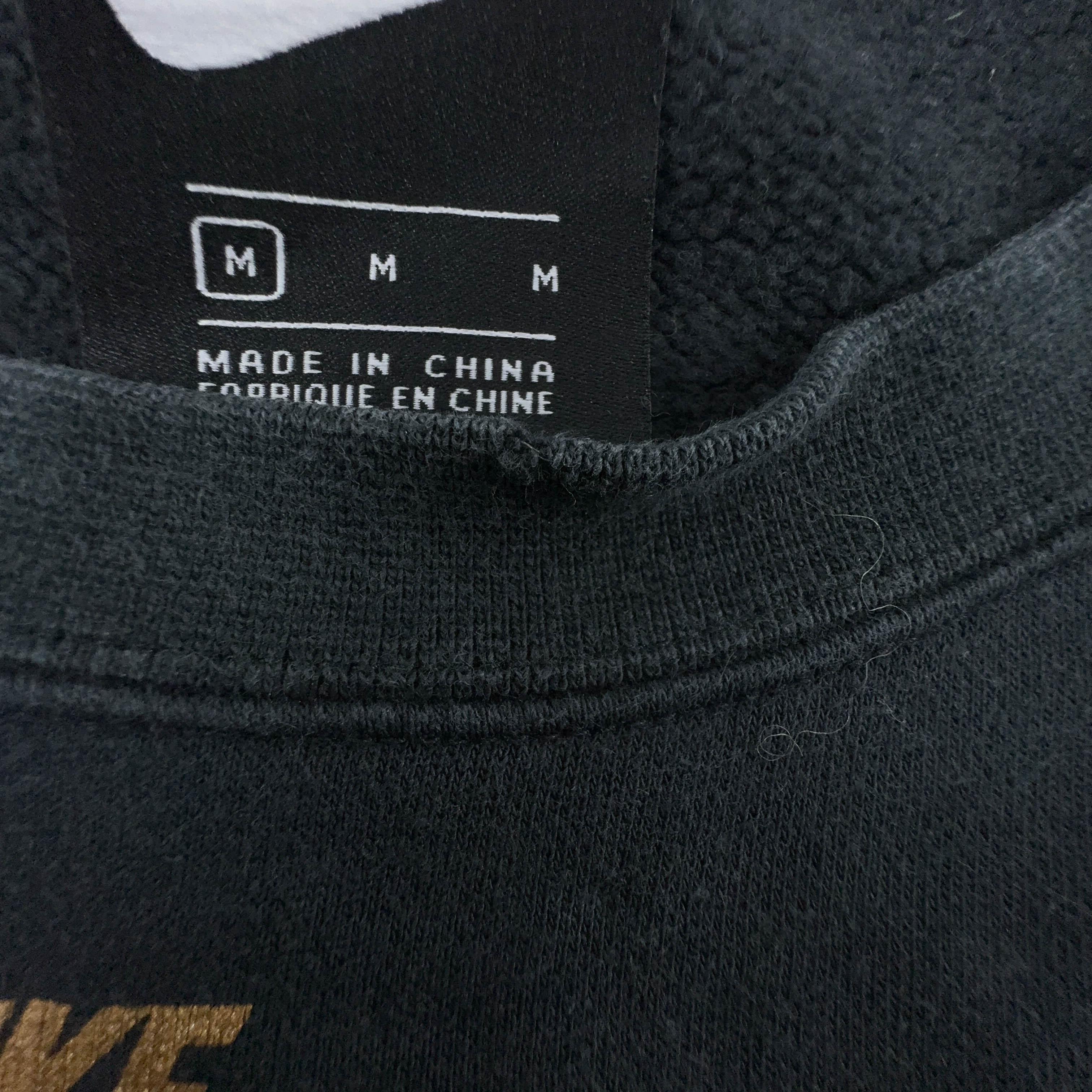 Felpa Nike nera con stampe a girocollo 80% cotone - Taglia M uomo