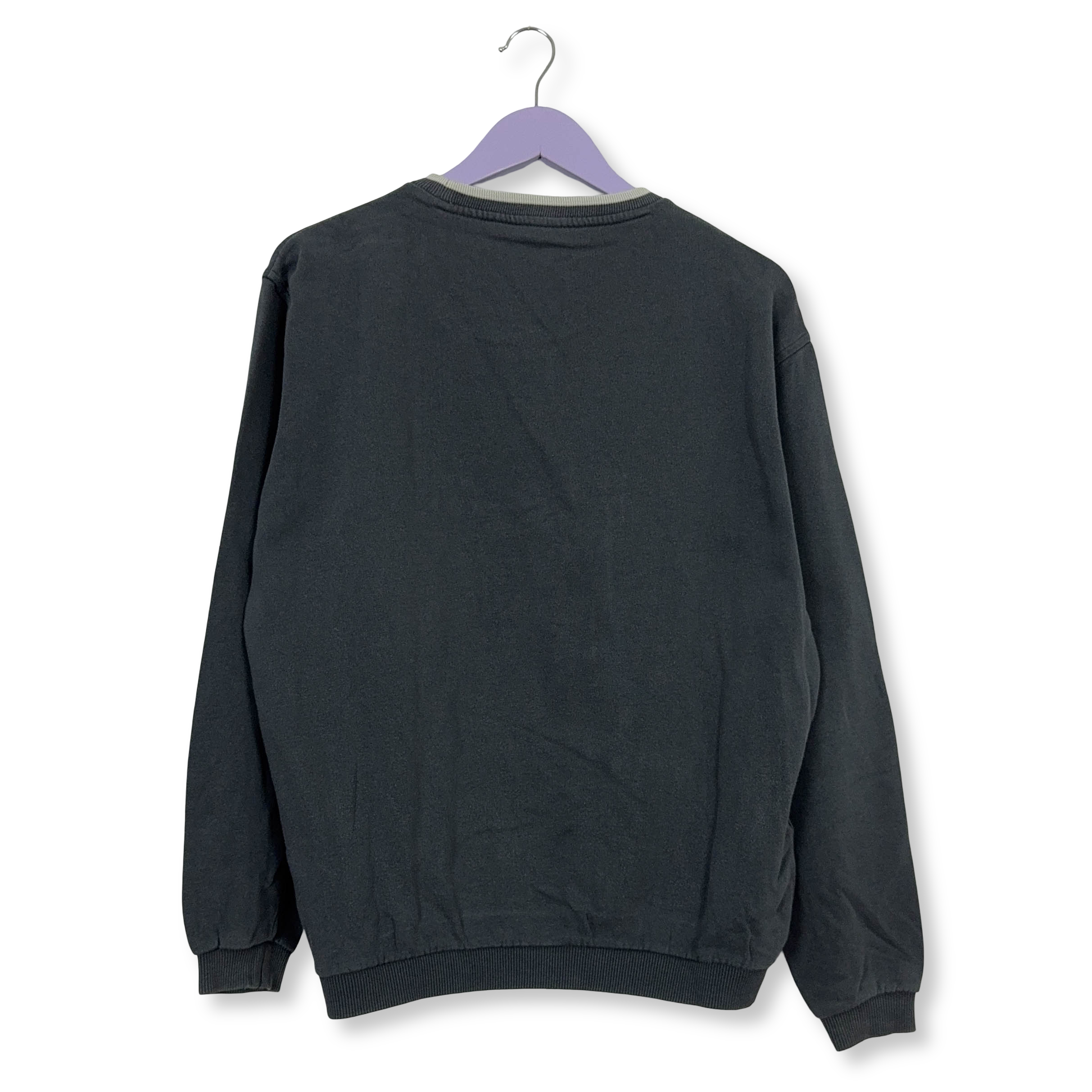 Felpa Fila Vintage grigia a girocollo con logo ricamato anni 2000 - Taglia M uomo