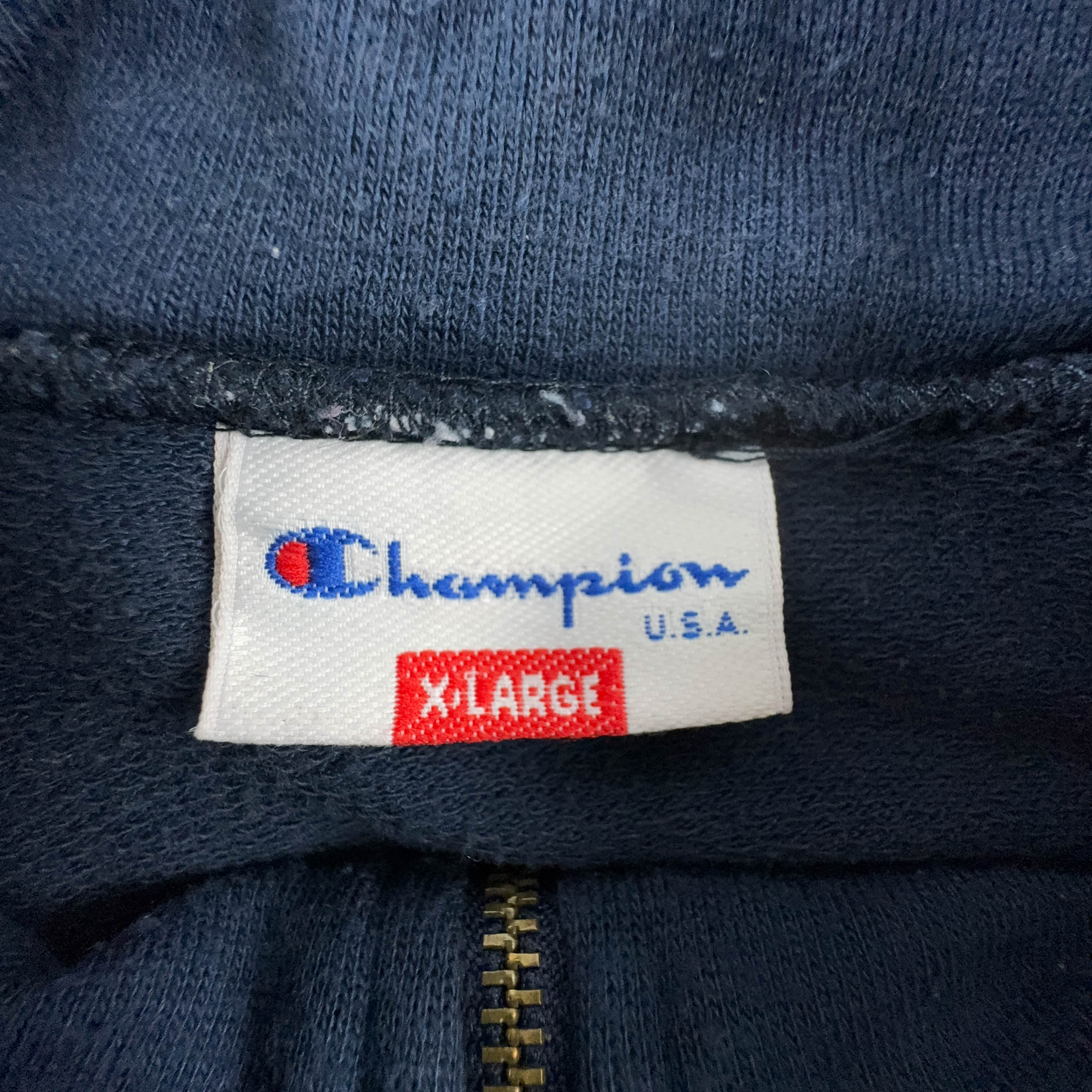 Felpa Champion Vintage blu scuro quarter zip anni 90 - Taglia XL uomo