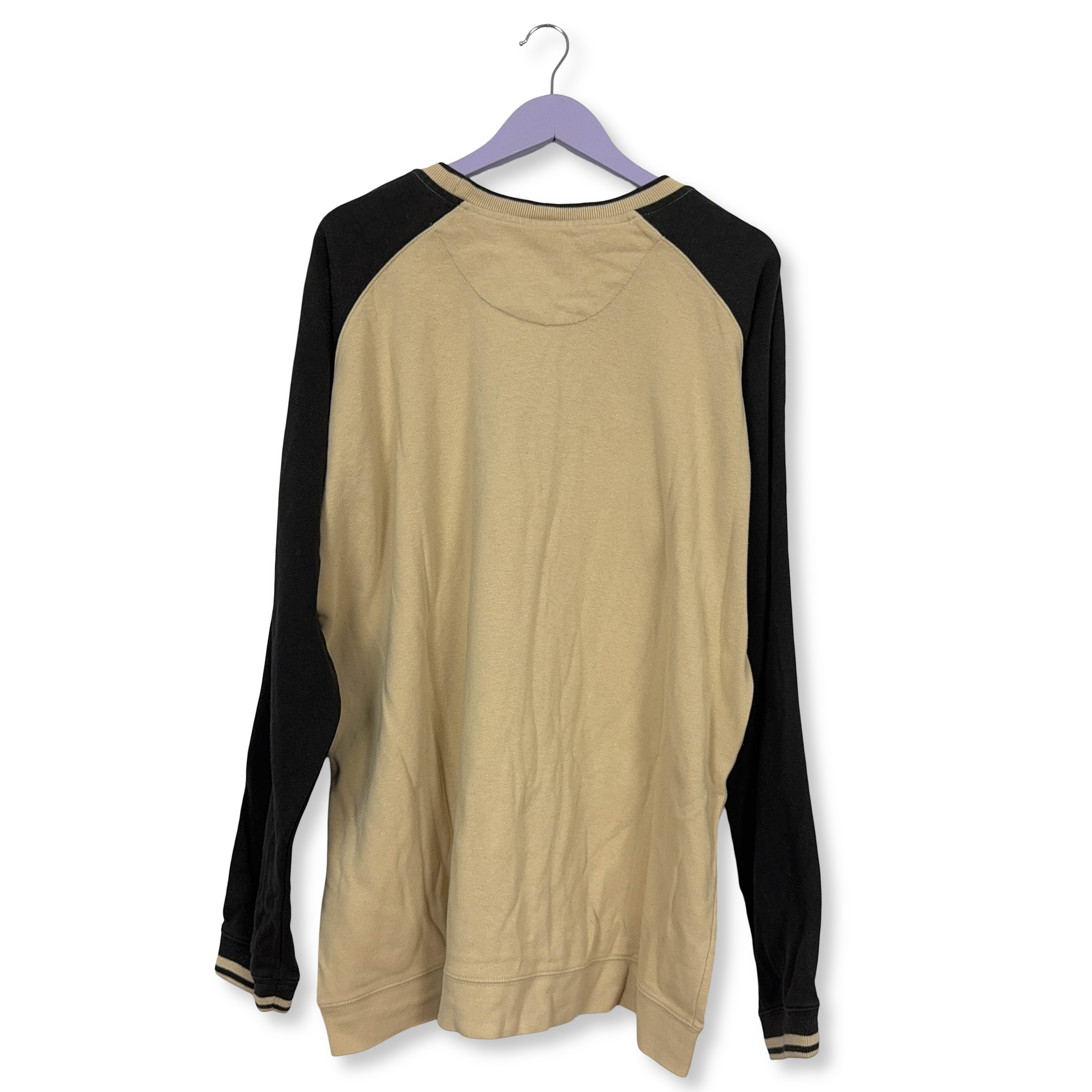 Felpa Nike Vintage crema a girocollo e logo ricamato 80% cotone anni 90 - Taglia XXL uomo