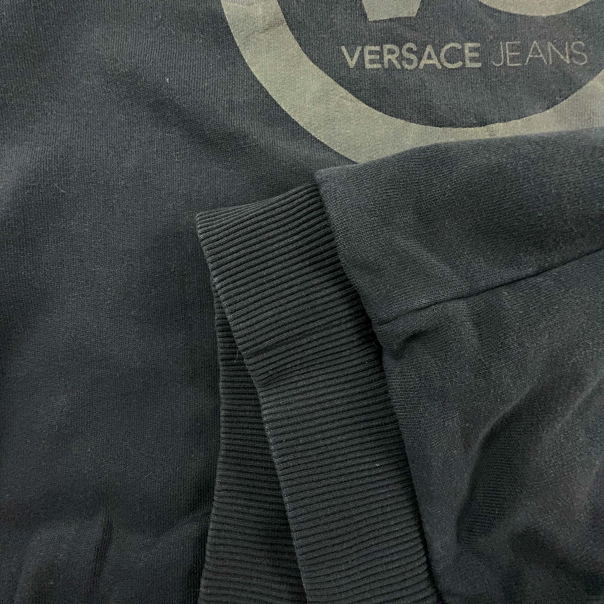 Felpa Versace nera a girocollo con stampa - Taglia L/XL uomo