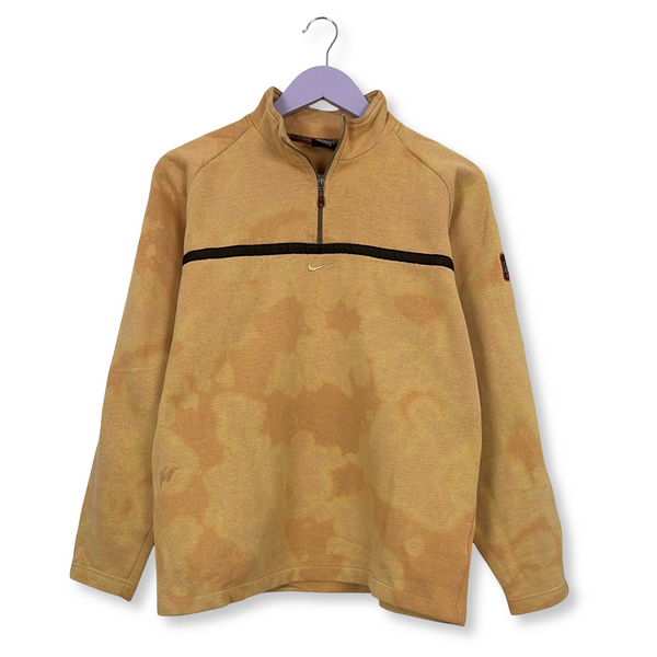 Felpa Nike Tie Dye Vintage arancione quarter zip 80% cotone anni 90 - Taglia S/M uomo