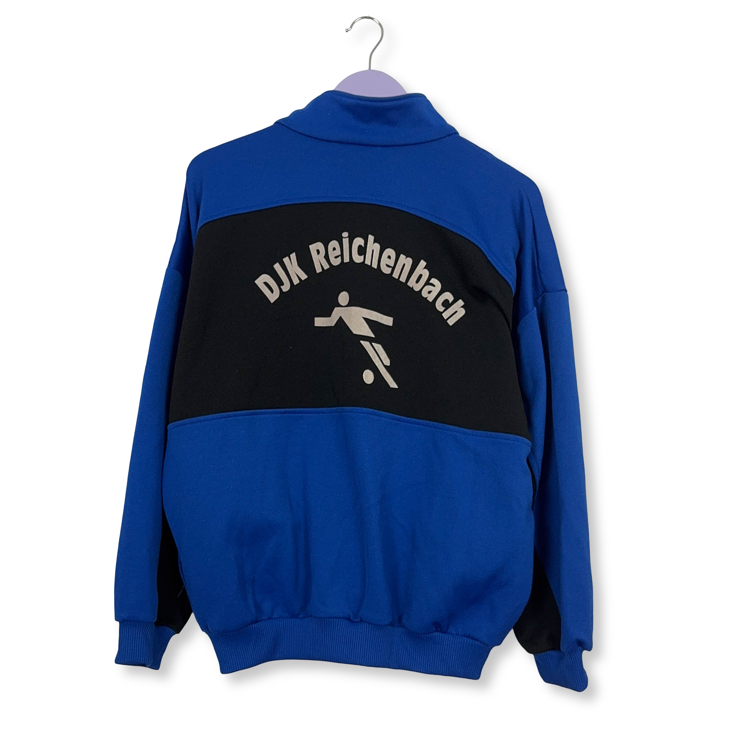 Felpa Adidas Vintage blu e nera con zip 15% cotone anni 90 - Taglia D6 F180 uomo