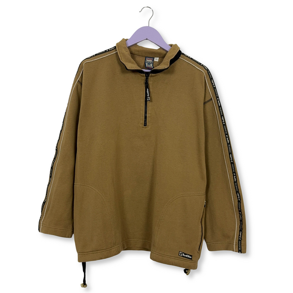 Felpa Lotto Vintage marrone quarter zip anni 90 - Taglia 50 uomo