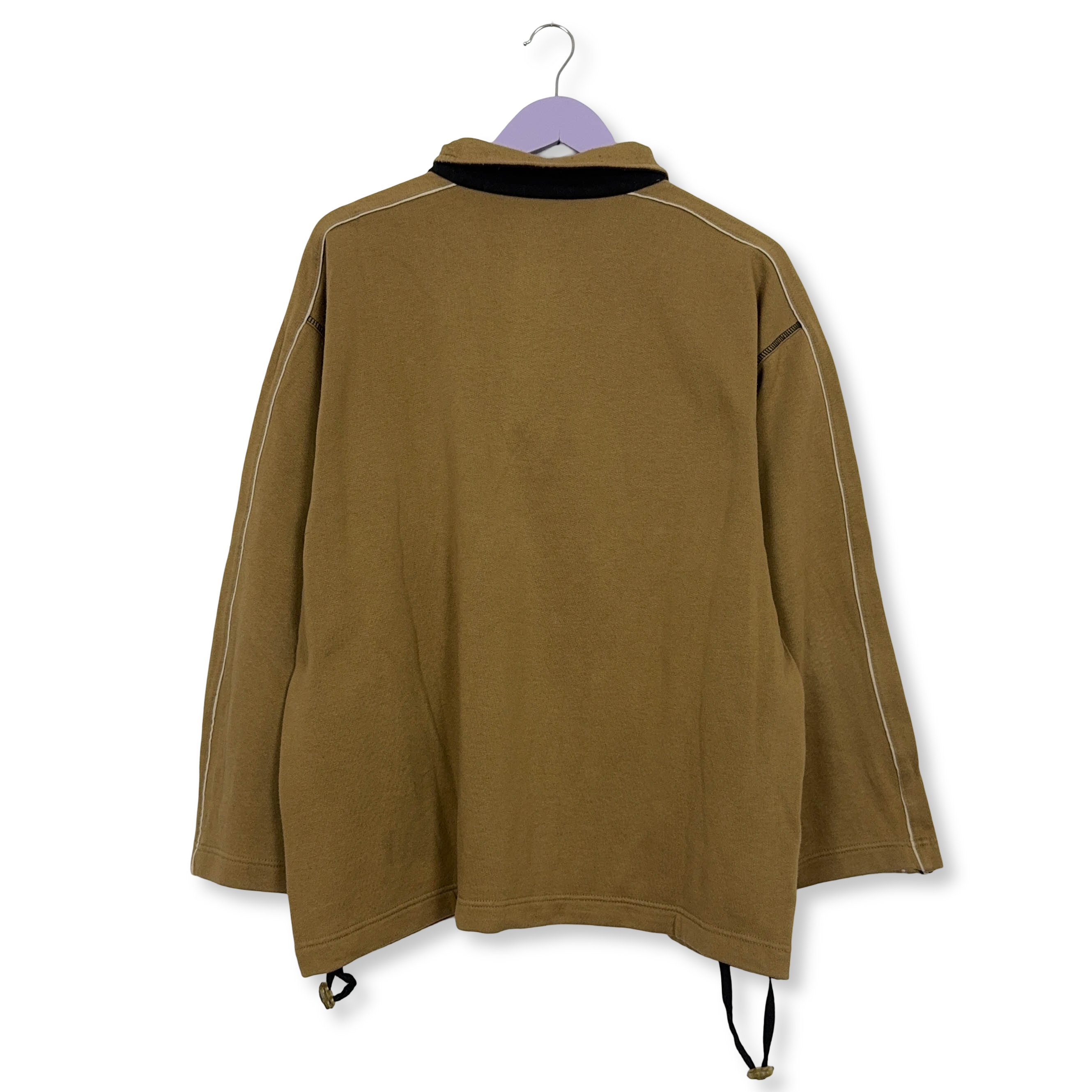 Felpa Lotto Vintage marrone quarter zip anni 90 - Taglia 50 uomo